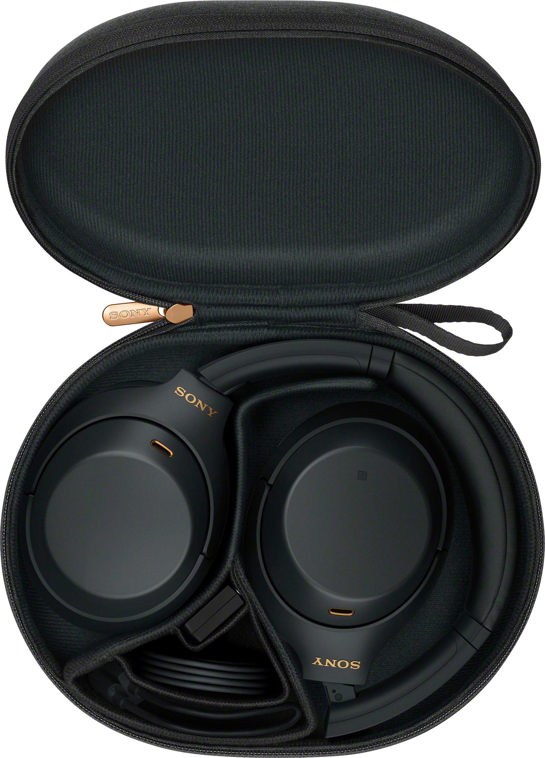 Sony WH-1000XM4 kabelloser Over-Ear-Kopfhörer (Noise-Cancelling, via Verbindung Schnellladefunktion) schwarz One-Touch NFC, NFC, Bluetooth, Touch Sensor