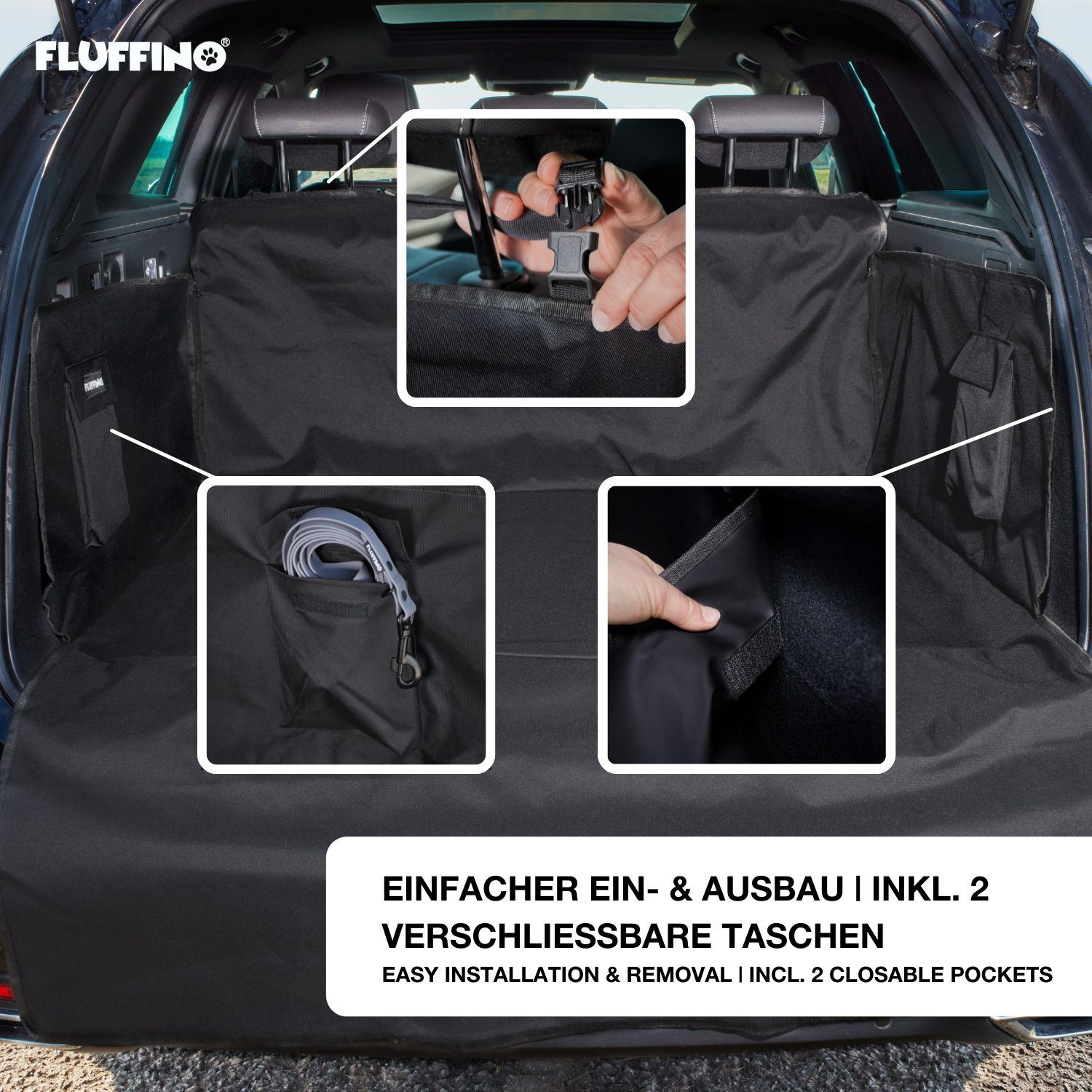 Kofferraumschutzdecke mit Stoßstangenschutz Beige und Schwarz TRIXIE