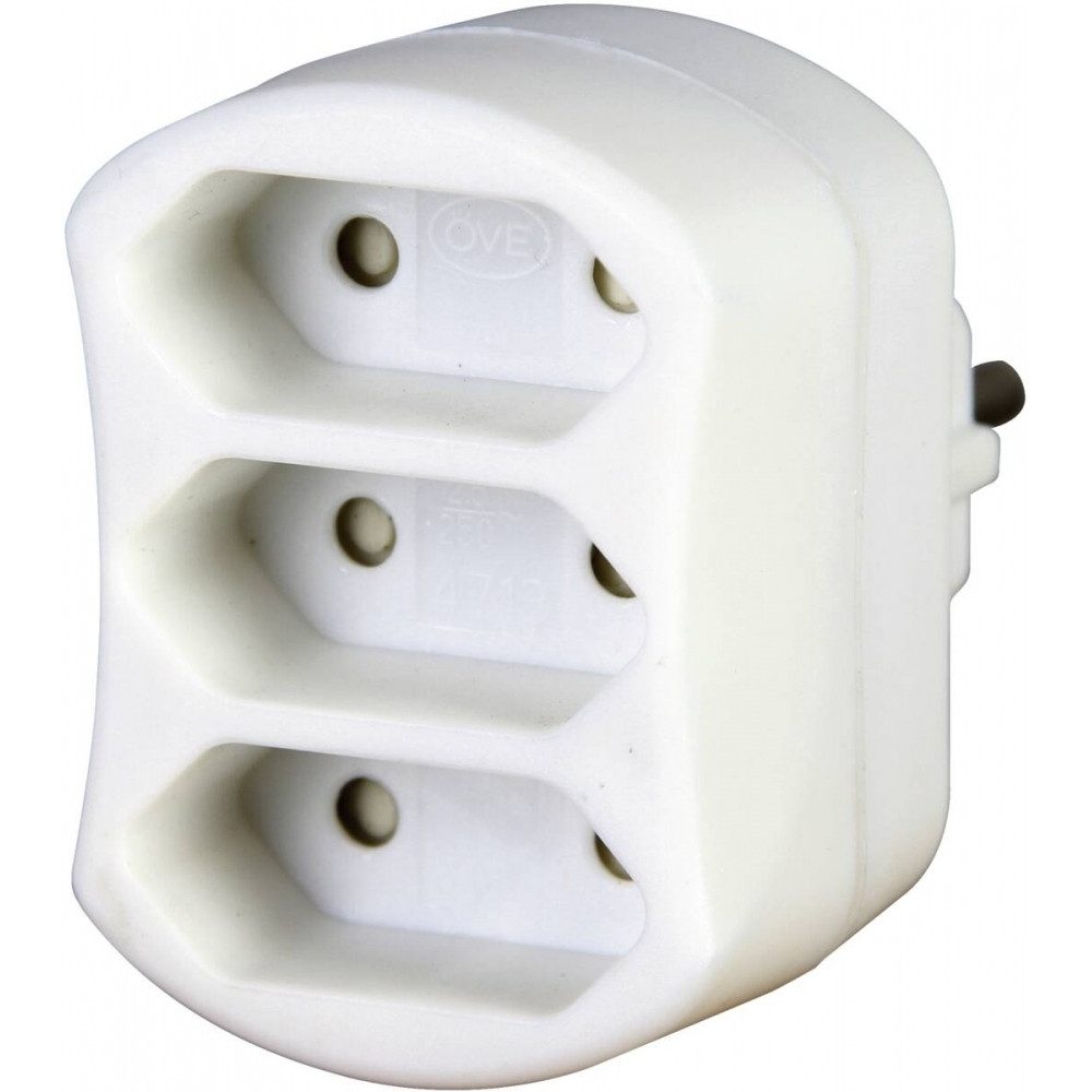 Kopp Steckdose Kopp Euro-Adapter 3-fach für Geräte., Euroadapter für 3 Geräte, kompakt und tragbar