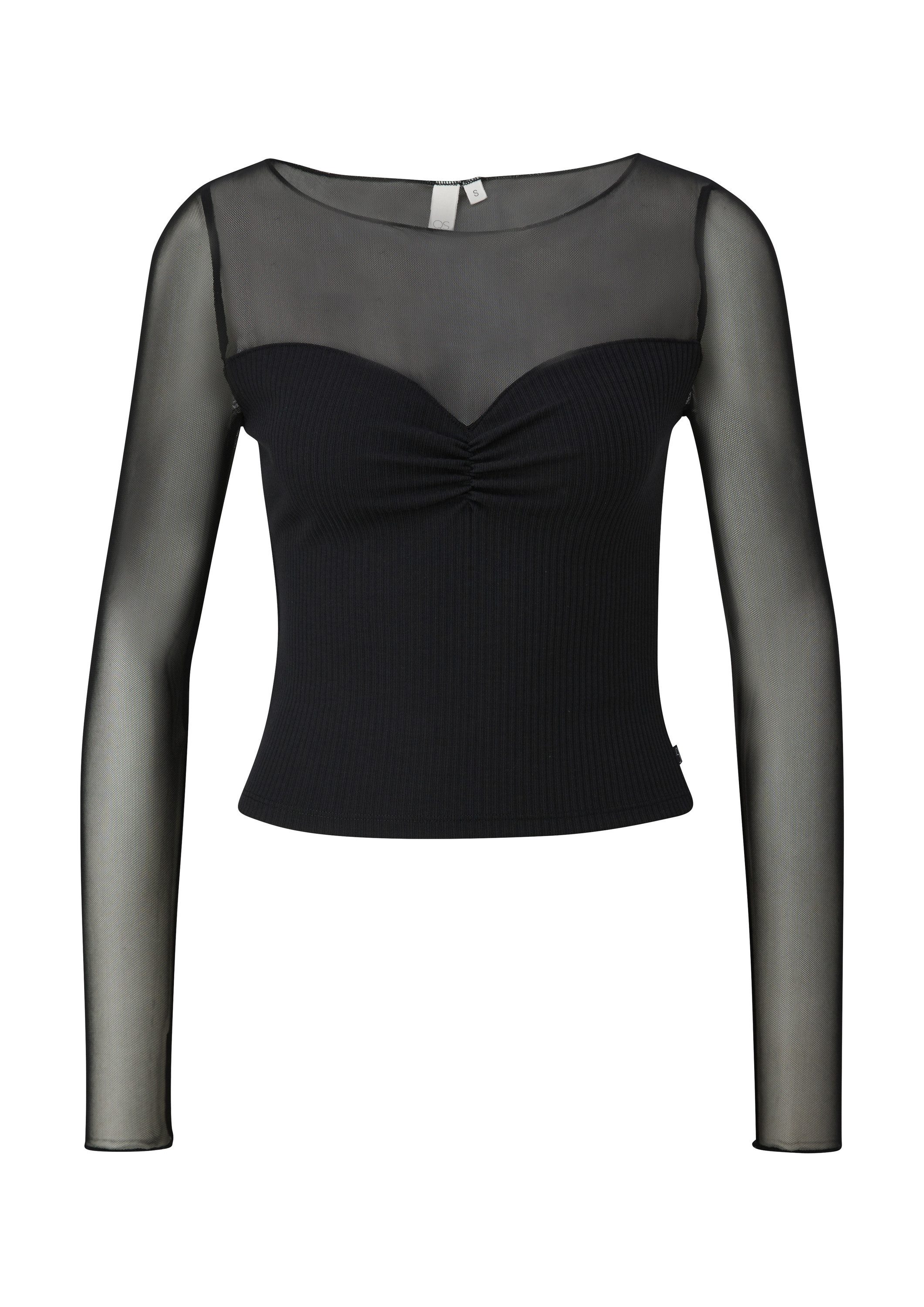 QS Langarmshirt T-Shirt Langarmshirt aus Fabricmix günstig online kaufen