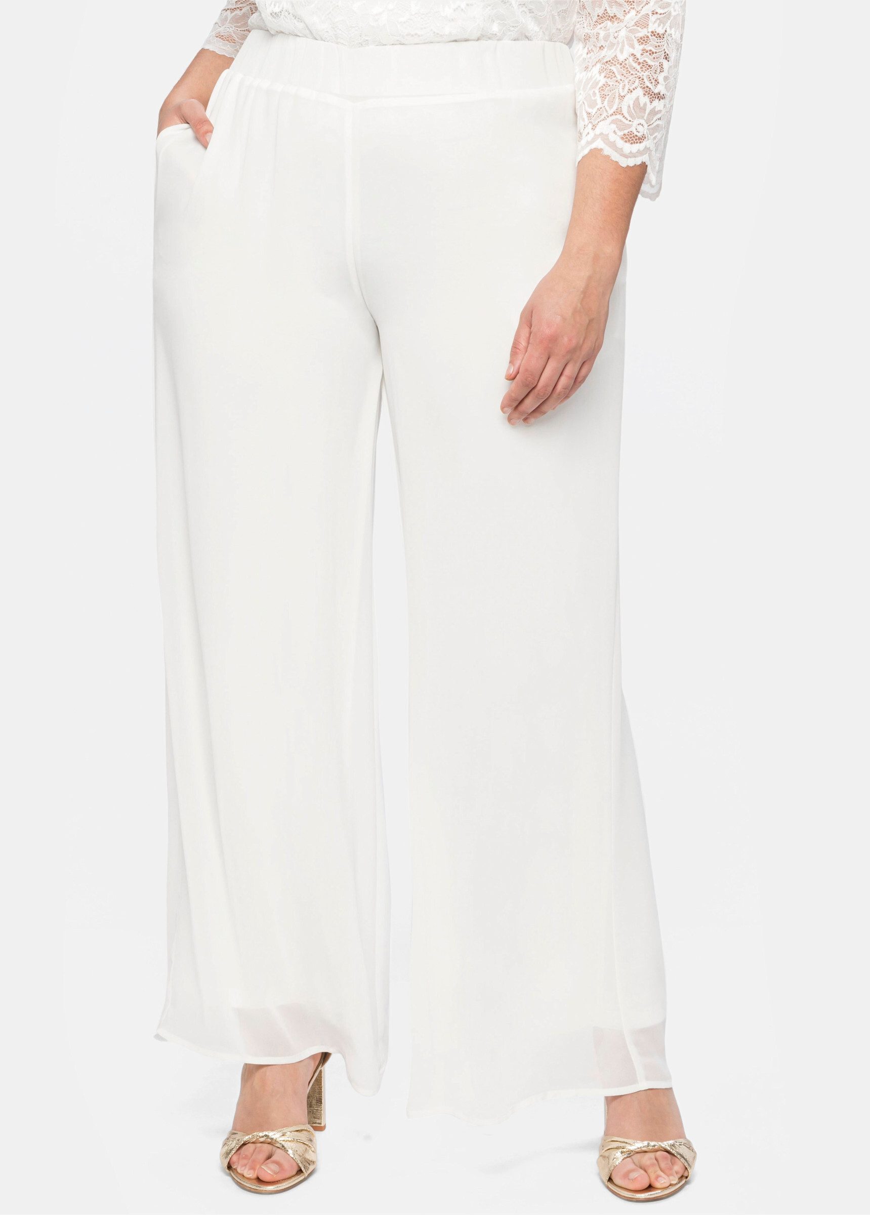Sheego Jerseyhose Palazzohose Innenbeinlänge ca. 81 günstig online kaufen