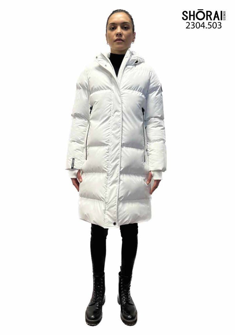 Shorai Steppjacke Steppjacke lang SH2304.503 mit Kapuze und Taillenregulierung innen