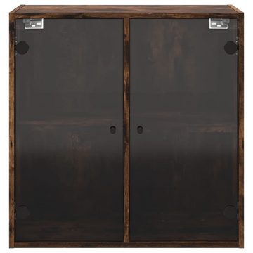 vidaXL Fächerschrank Wandschrank mit Glastüren Räuchereiche 68x37x68,5 cm (1-St)