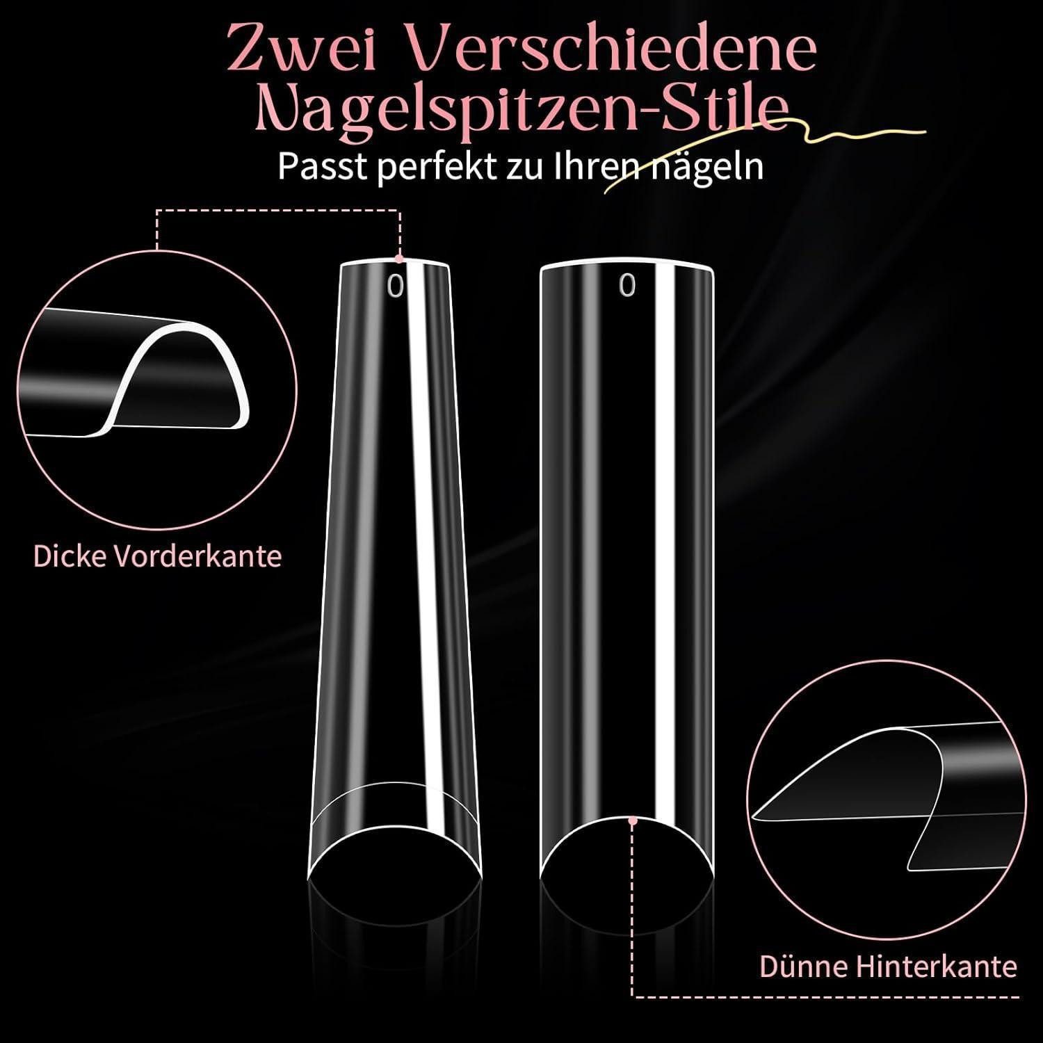LuxusKollektion Kunstfingernägel Nageltips 240 Stück Extra Lange Klar Acryl Gelnägel XXXL – Bild 4 von 5