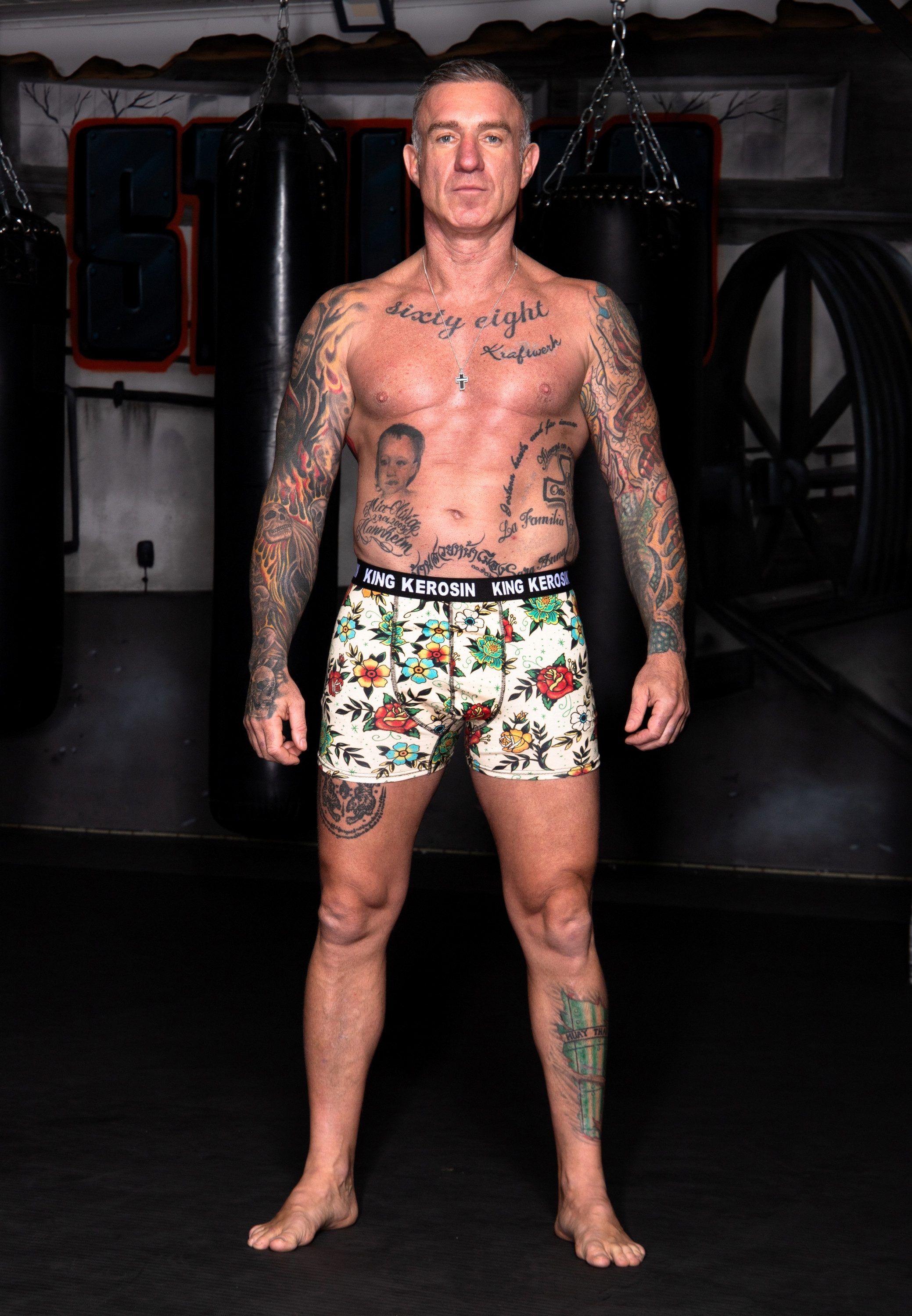 KingKerosin Boxershorts Tattoo Flowers