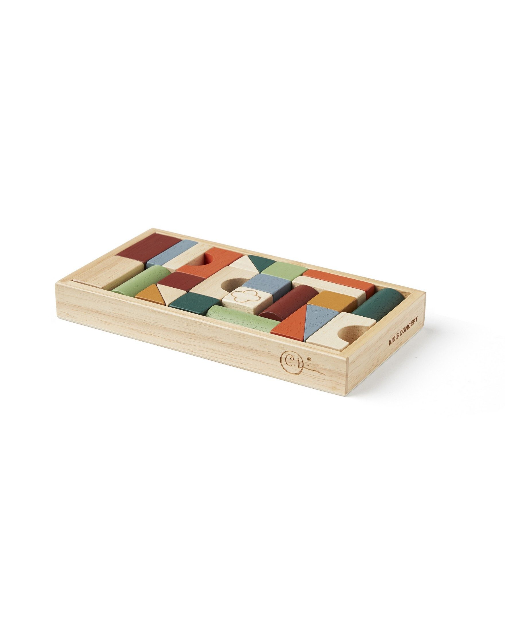 Kids Concept Kids Concept Kiste mit Bauklötzen Larsson ab 12 Monaten - 26x14x3cm Spielbauklötze