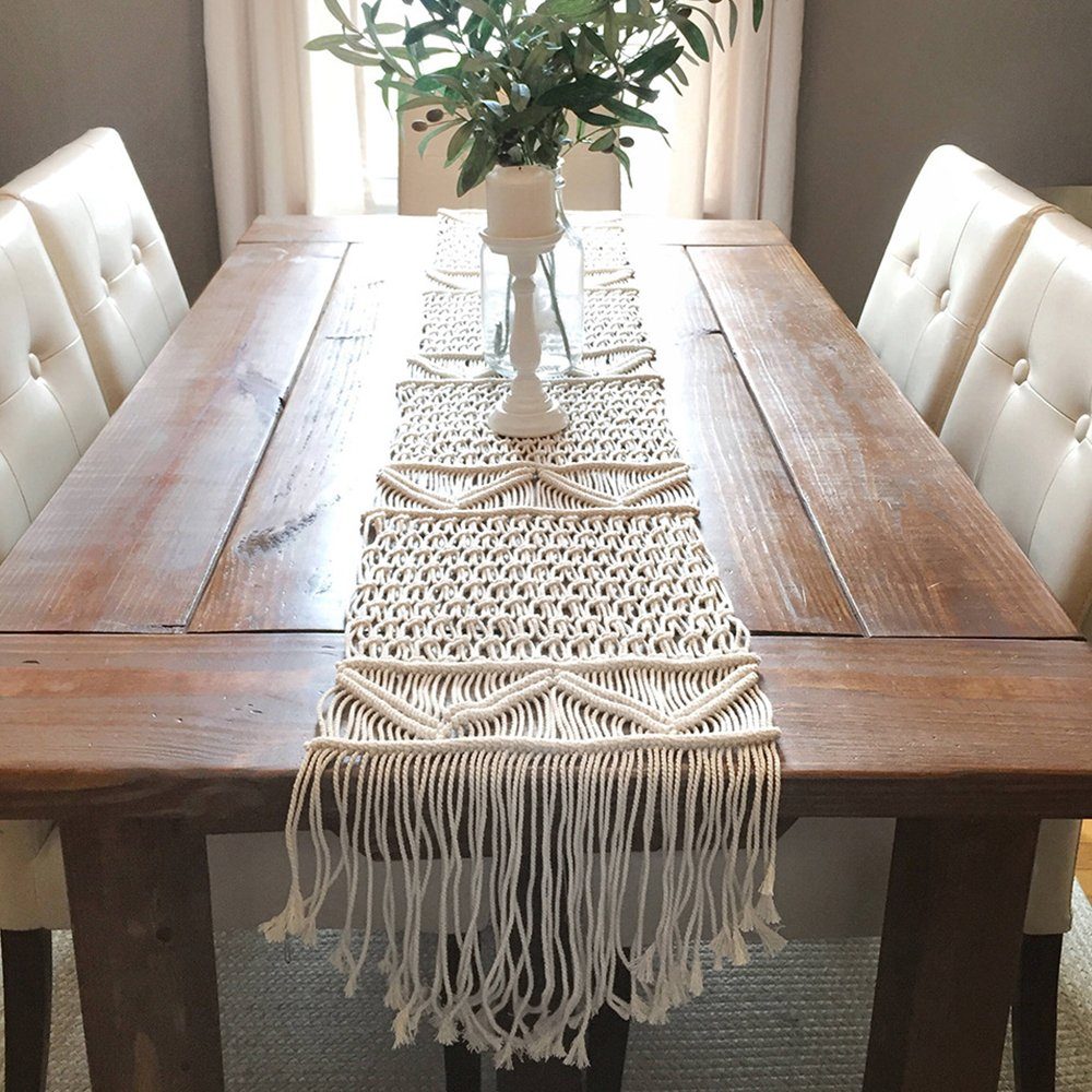 FELIXLEO Tischläufer Tischläufer Makramee 35x200cm Macrame günstig online kaufen