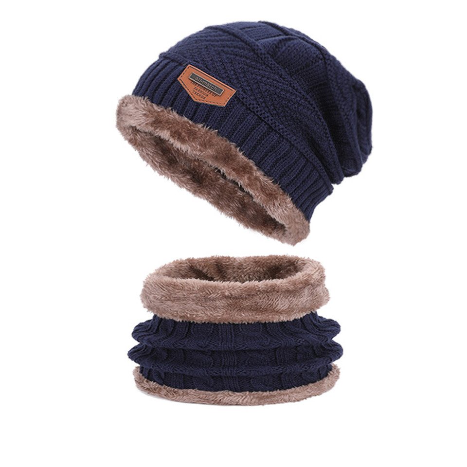 Coonoor Strickmütze Warme Wintermütze & Schal-Set, stylische Strickmütze für Damen (2-St) und Herren