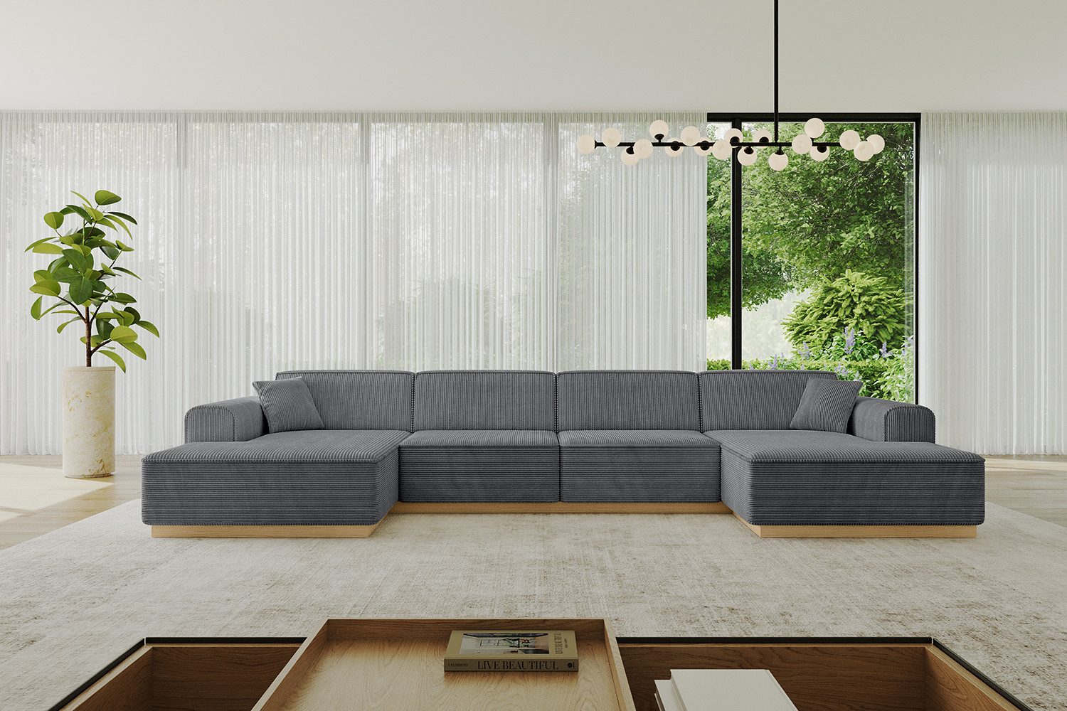 ALTDECOR Wohnlandschaft IREA-U2-v2, Sofa Praktische Bequeme Funktionsecke Couch U-Form Eckcouch, Corner Sofa U-Form Vielseitige Sofa Wohnlandschaft Wohnzimmer