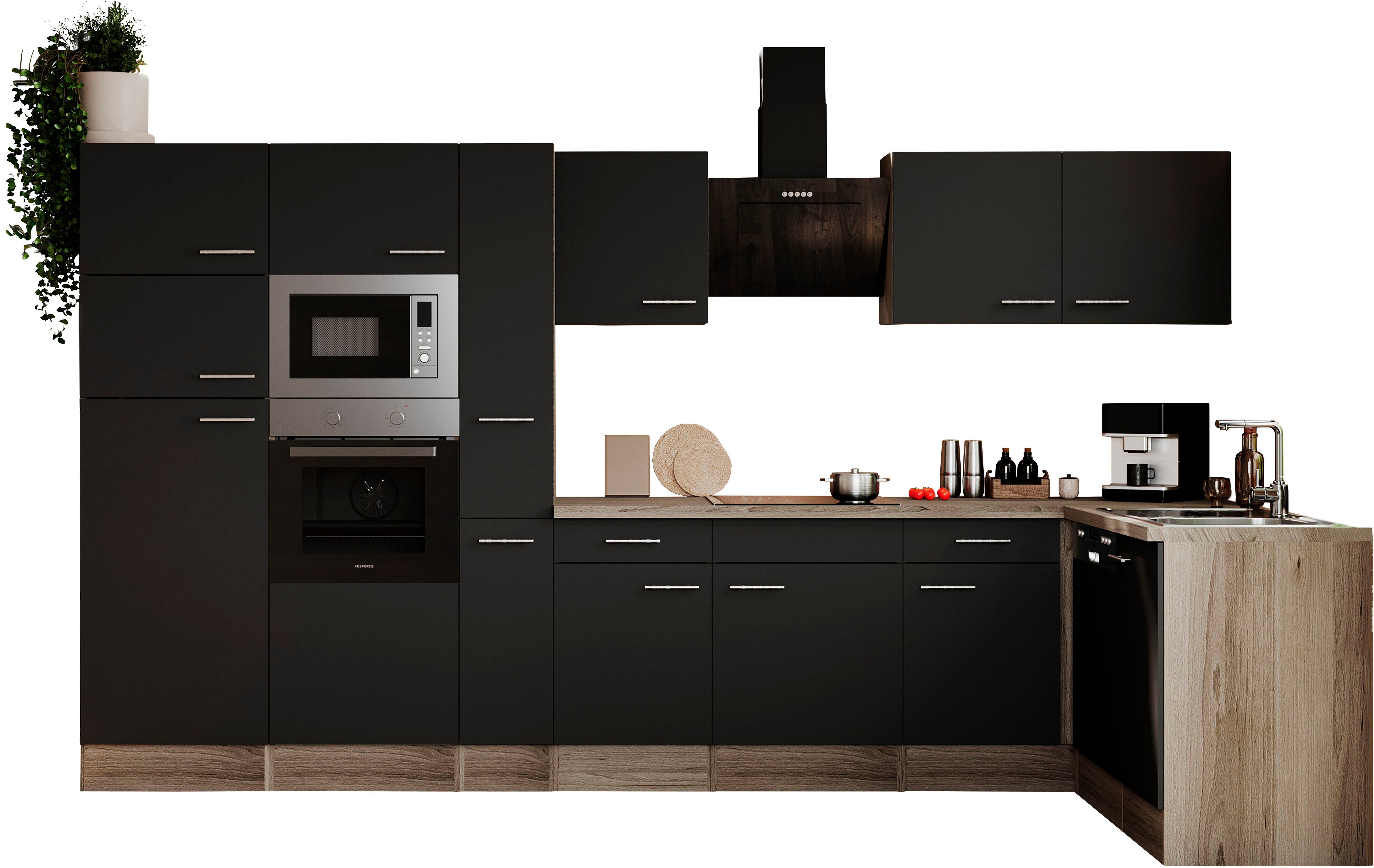 RESPEKTA Winkelküche Oliver, Breite 370 cm, wechselseitig aufbaubar
