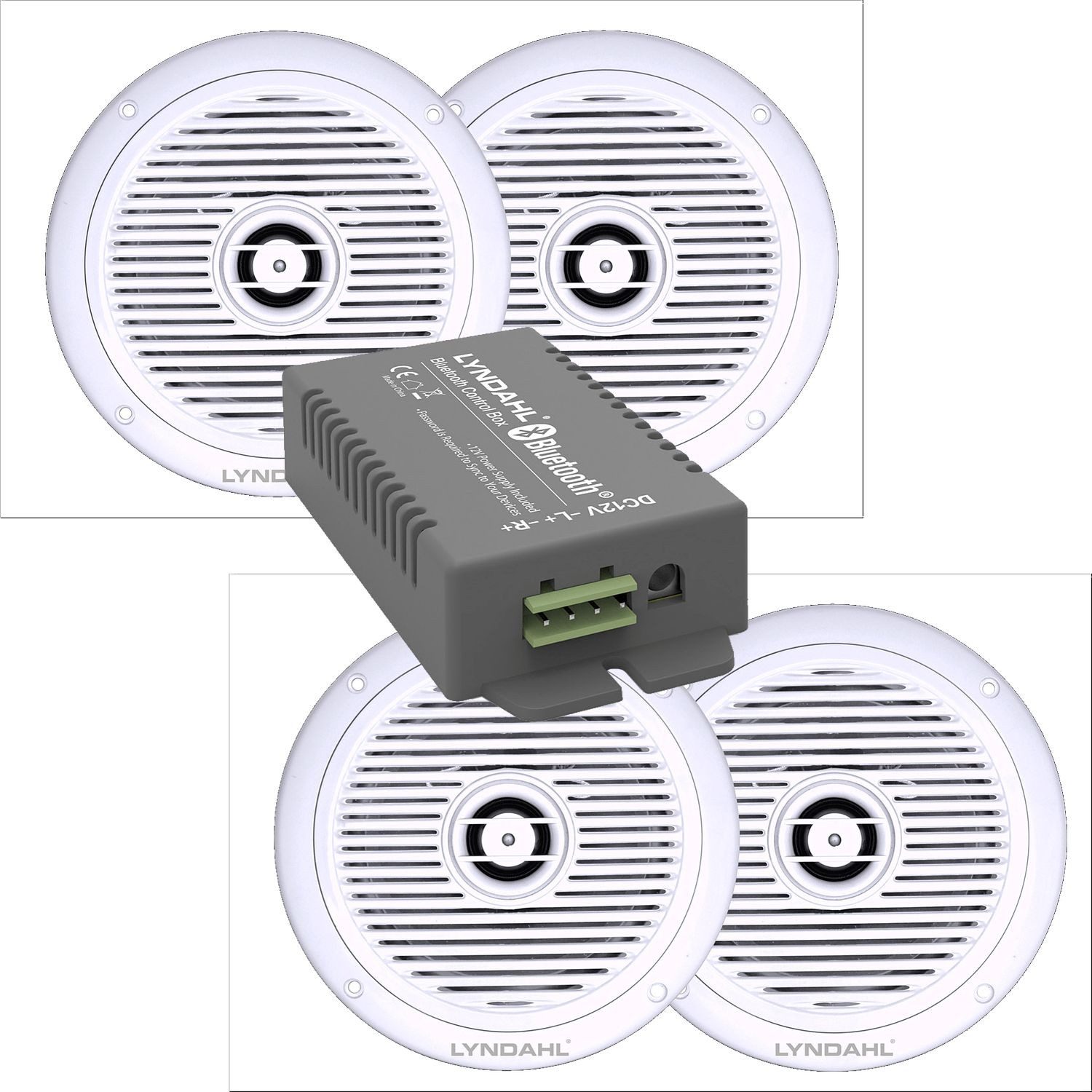 Lyndahl CS180IP-Kit inklusive 4-Kanal Bluetooth-Einbauverstärker Einbaulautsprecher 4 (120 W)