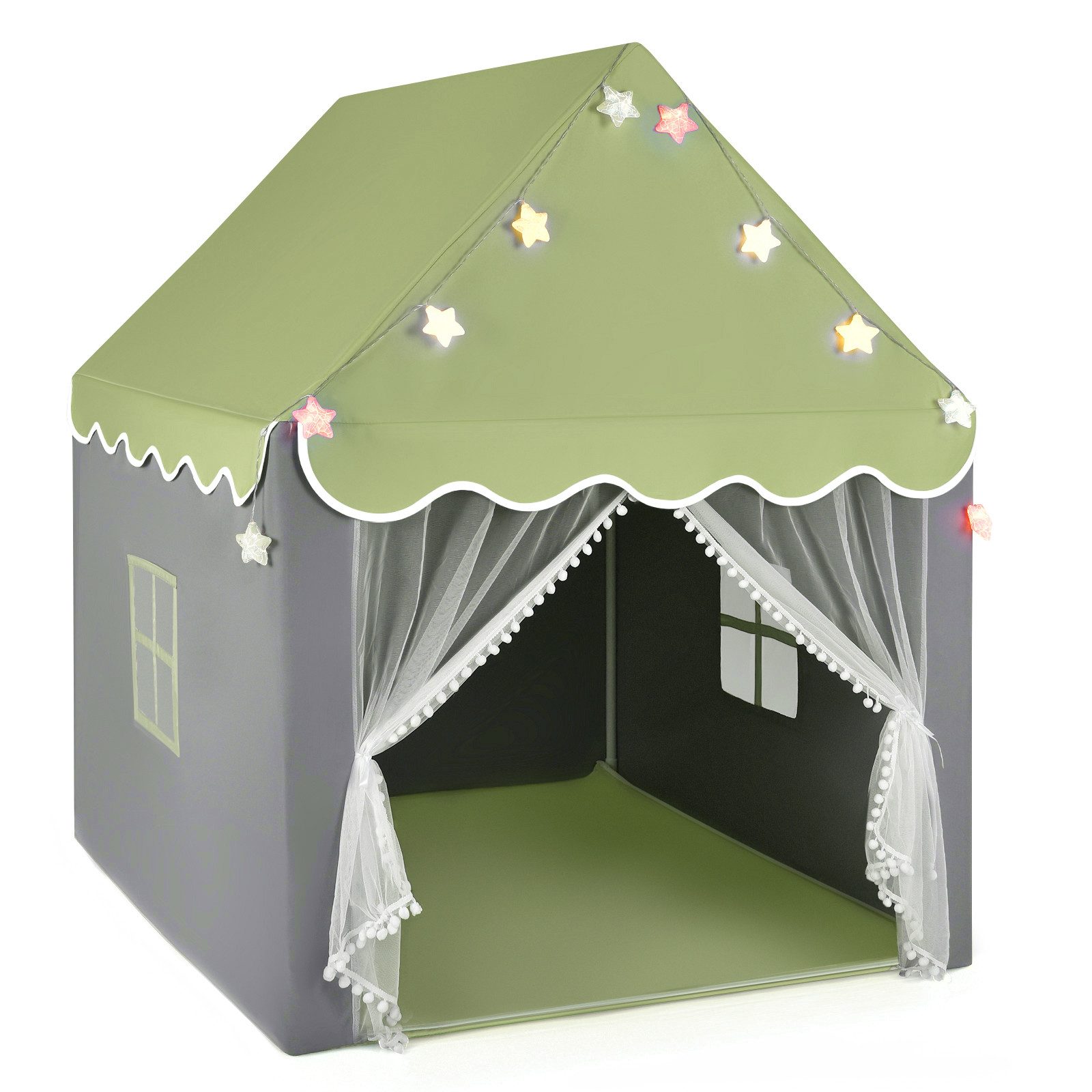 KOMFOTTEU Spielzelt Kinderhauszelt mit Netzfenster, für Kinder ab 3 Jahren günstig online kaufen