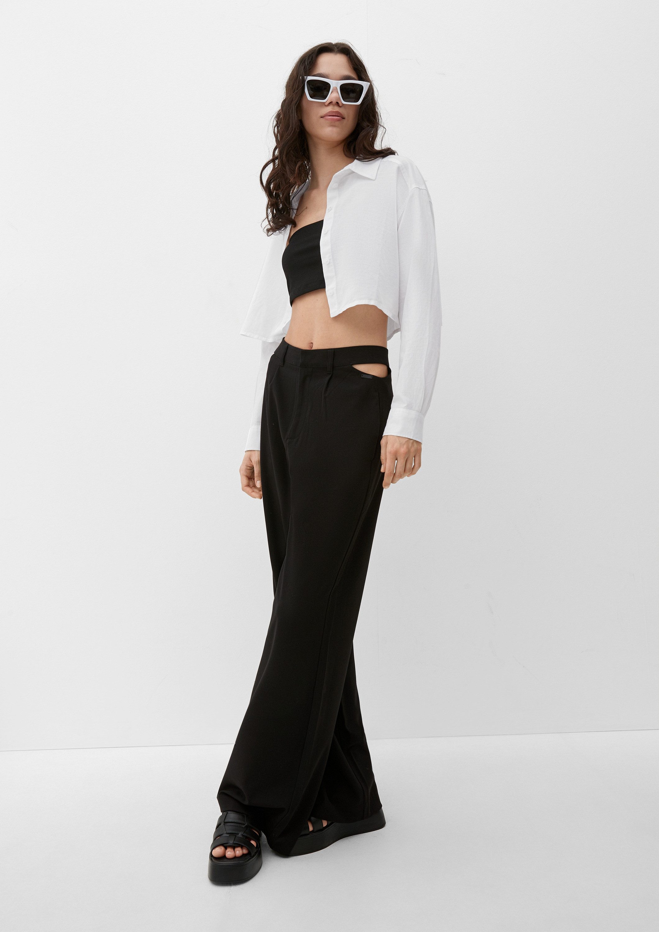 QS Langarmbluse Bluse Bluse im Boxy-Schnitt