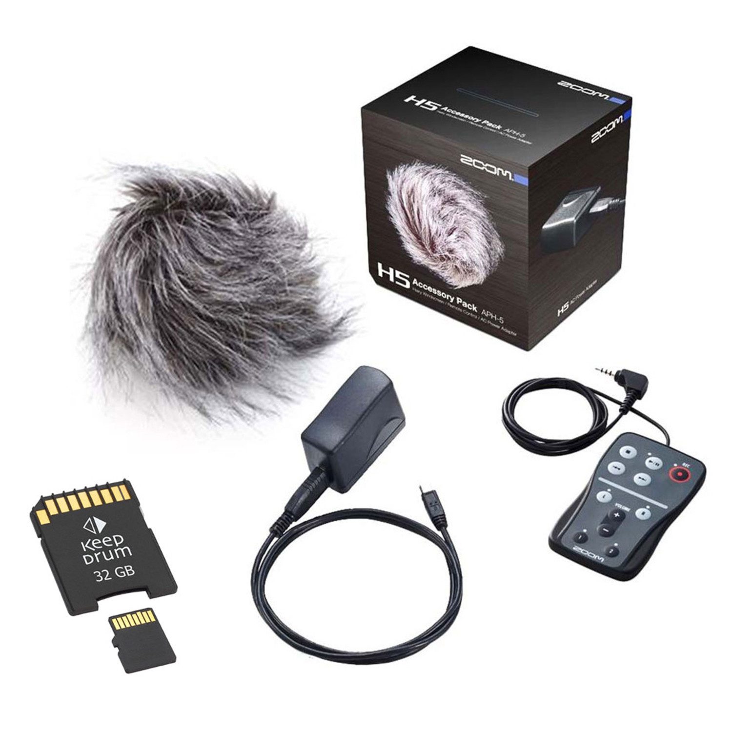 Zoom Audio Zoom Aph-5 Zubehör-Set für H5 mit SD Karte 32GB Digitales Aufnahmegerät (mit Speicherkarte)