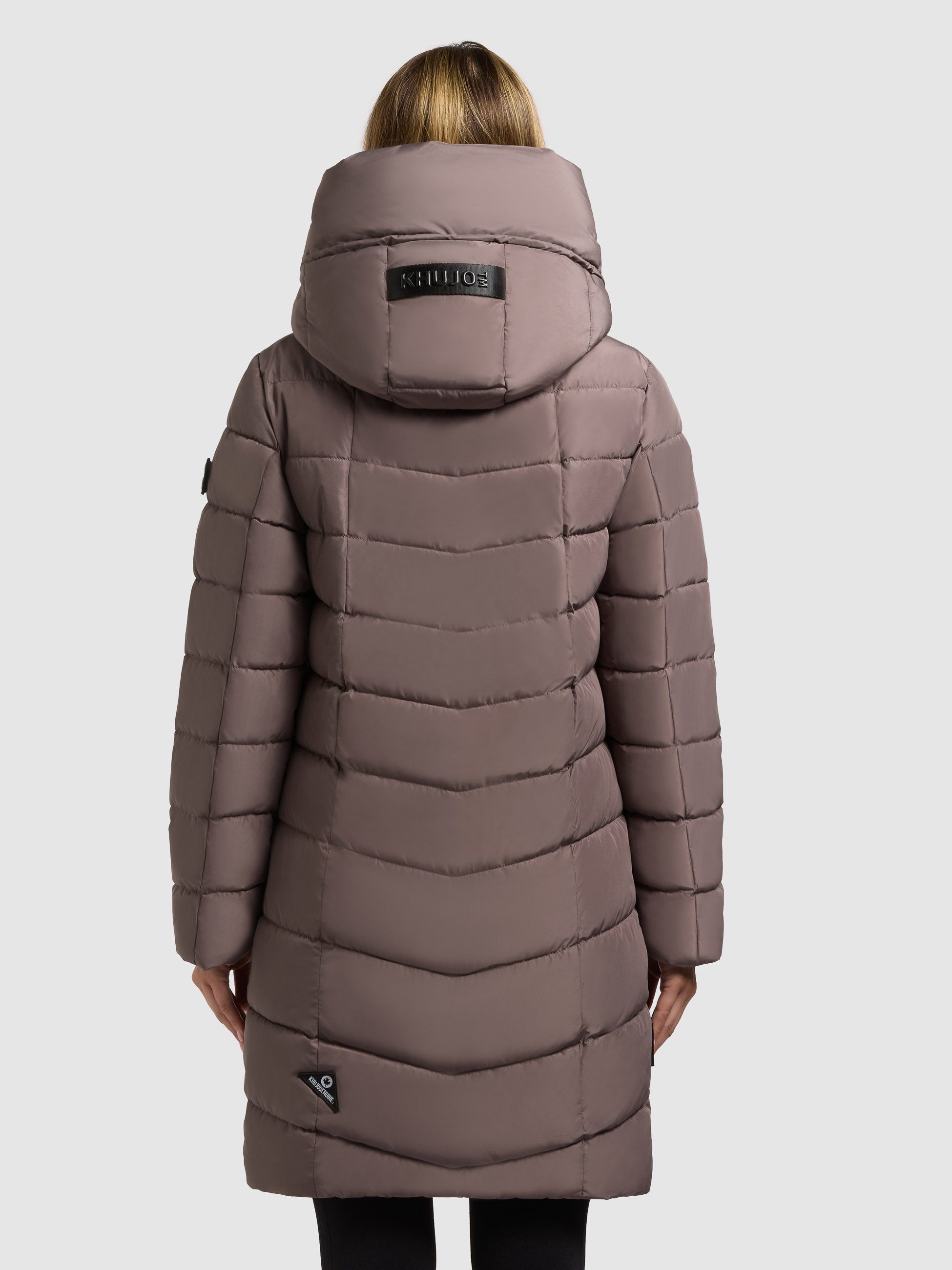 khujo Steppmantel ENEF aus Kunstfaser mit Polyester-Obermaterial, po-bedeckende Länge