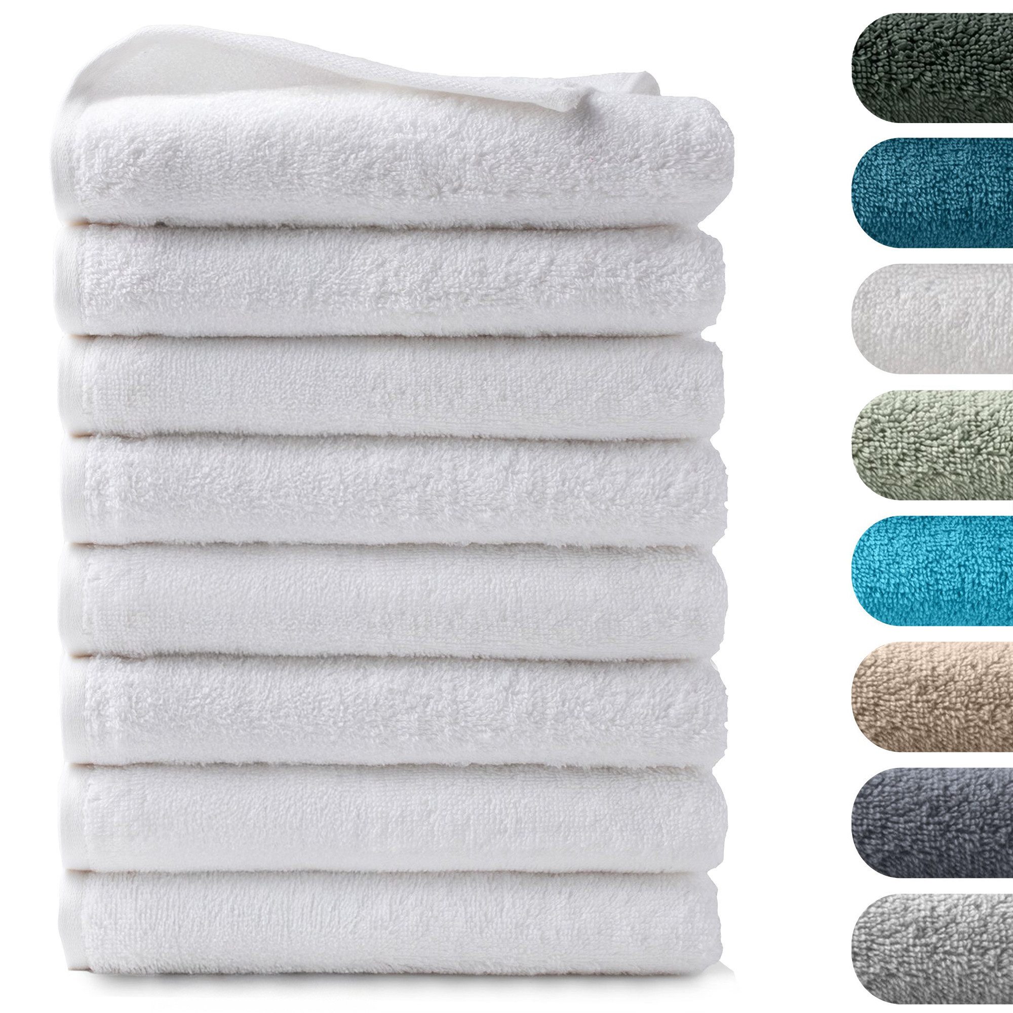 BARBONS Handtücher Set – 8-tlg Handtuch Set 50 x 100 cm für Badezimmer, Gäste & Alltag, (8-St), Walkfrottee, 100% Baumwolle, saugstark, weich