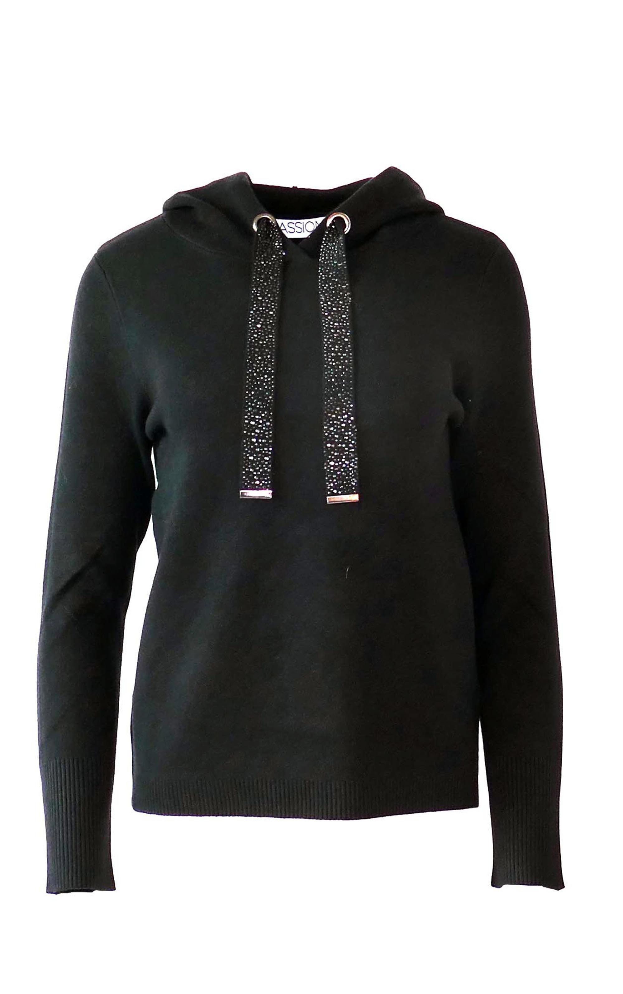 Passioni Kapuzenpullover mit schimmernden Bindebändern günstig online kaufen