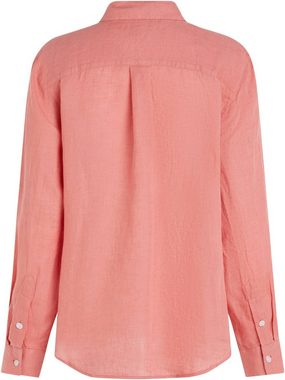 Tommy Hilfiger Hemdbluse LINEN STP RELAXED SHIRT LS mit Logostickerei auf der Brust