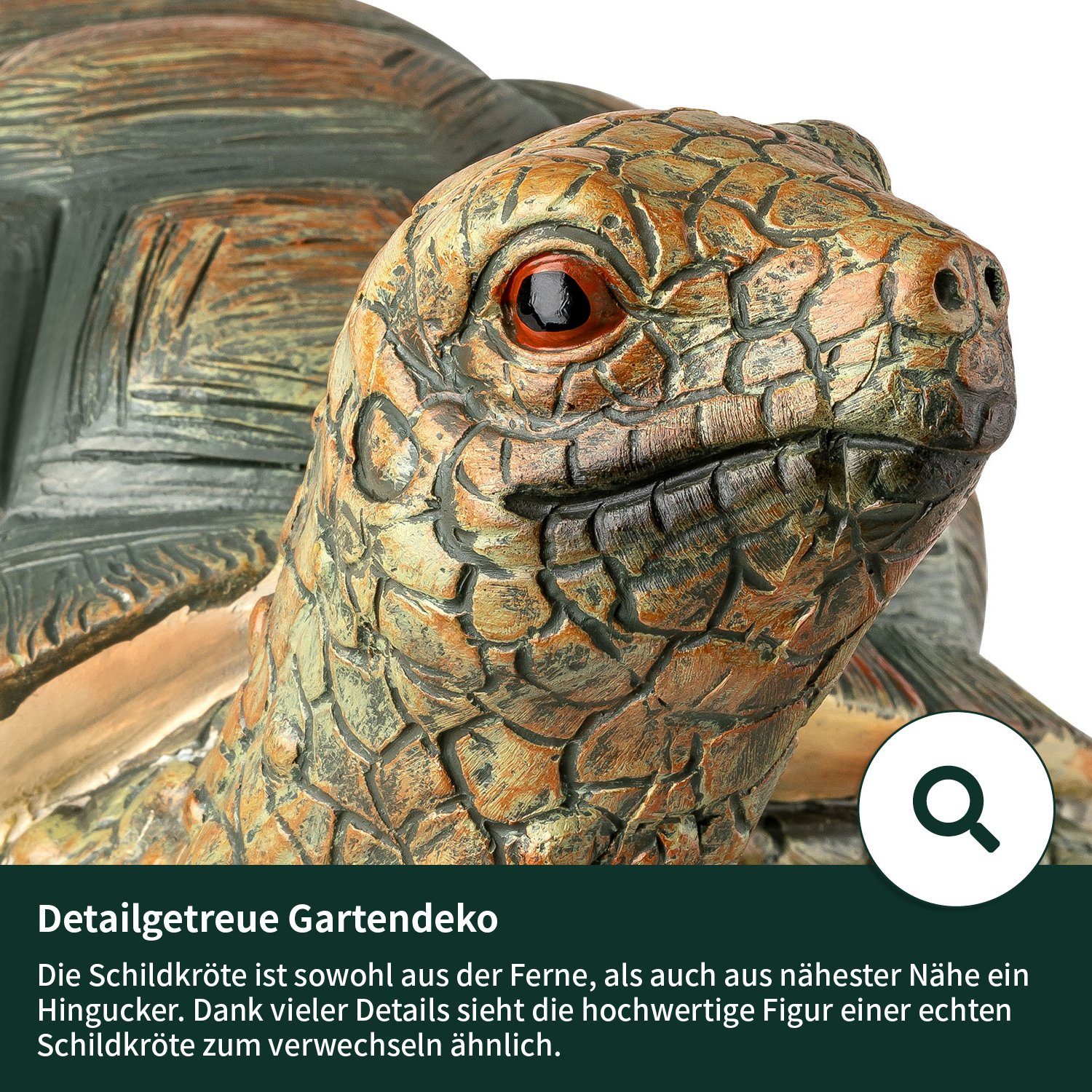 Kunstharz Gartenfigur - Gartenfigur wetterfest aus Schildkröte Gartendeko VERDOBA VERDOBA