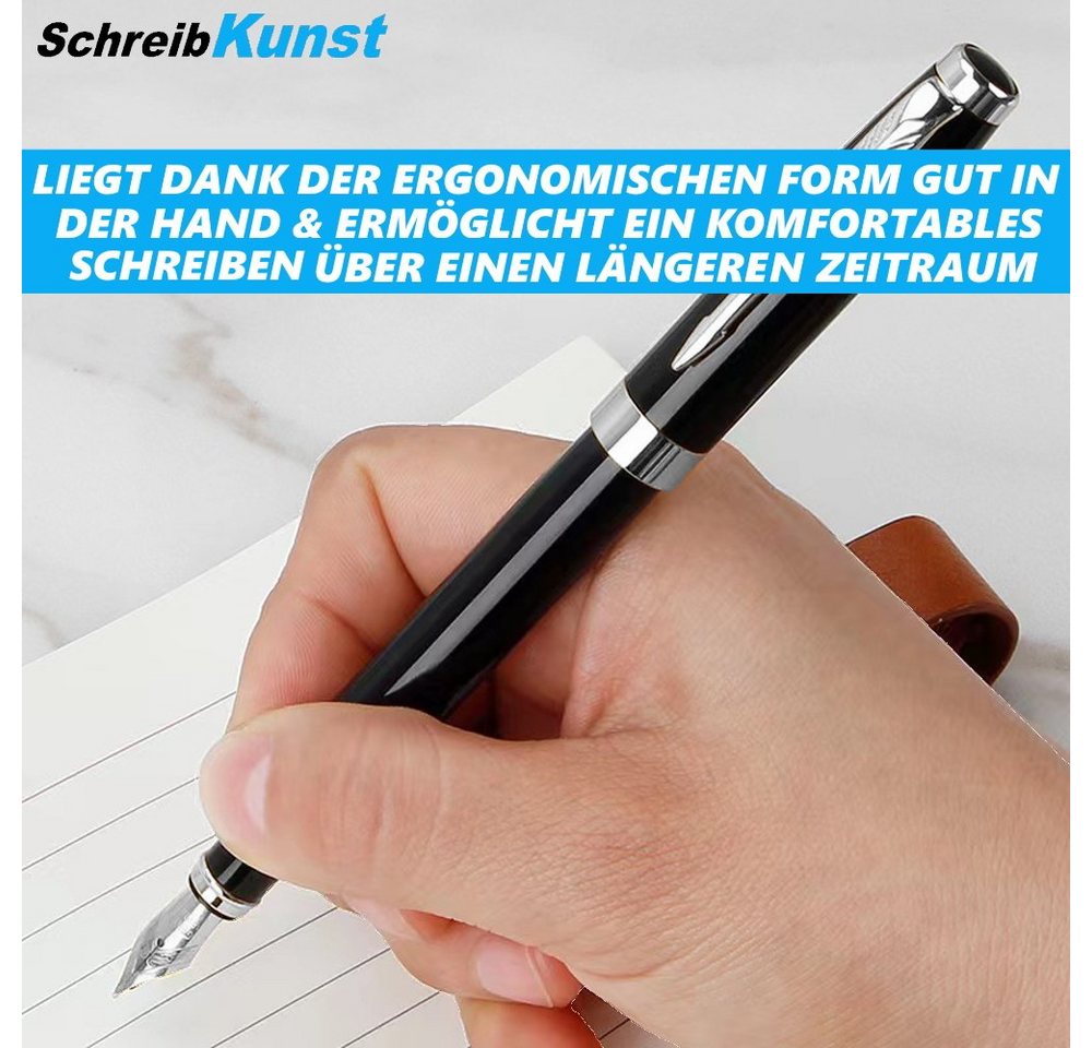 Thumbnail - MAVURA Füllfederhalter SchreibKunst Edler Füllfederhalter Füller Füllhalter Luxus, Iridium Füller mit silbernder Feder