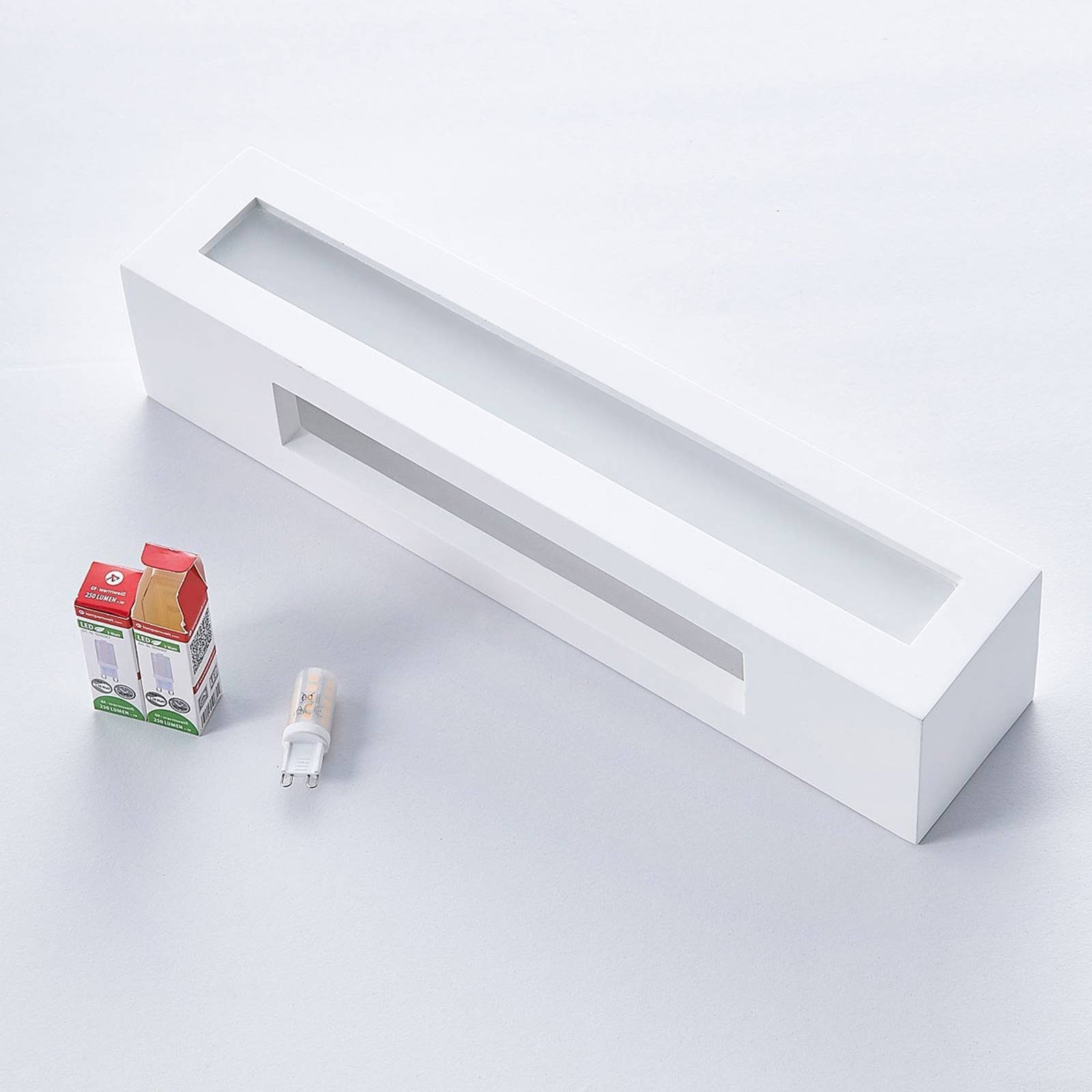 Lindby Wandleuchte Arya, Gips Weiß IP20, 2 x 5 W LED