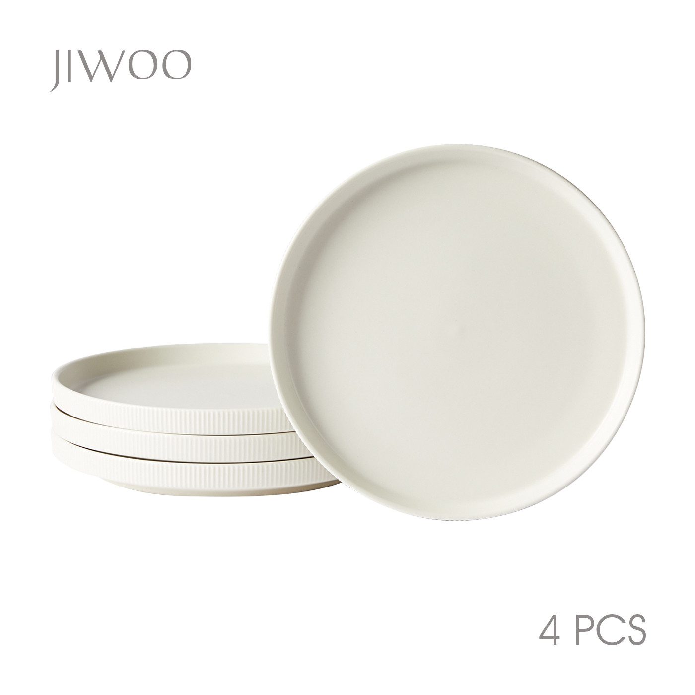 JIWOO Тарелка для завтрака 4er,Ø21.3cm,Salatteller,Dessertteller,Vorspeisenteller,Brotteller, (4 St), Mikrowellengeeignet,Spülmaschinengeeignet,Stapelbares Design