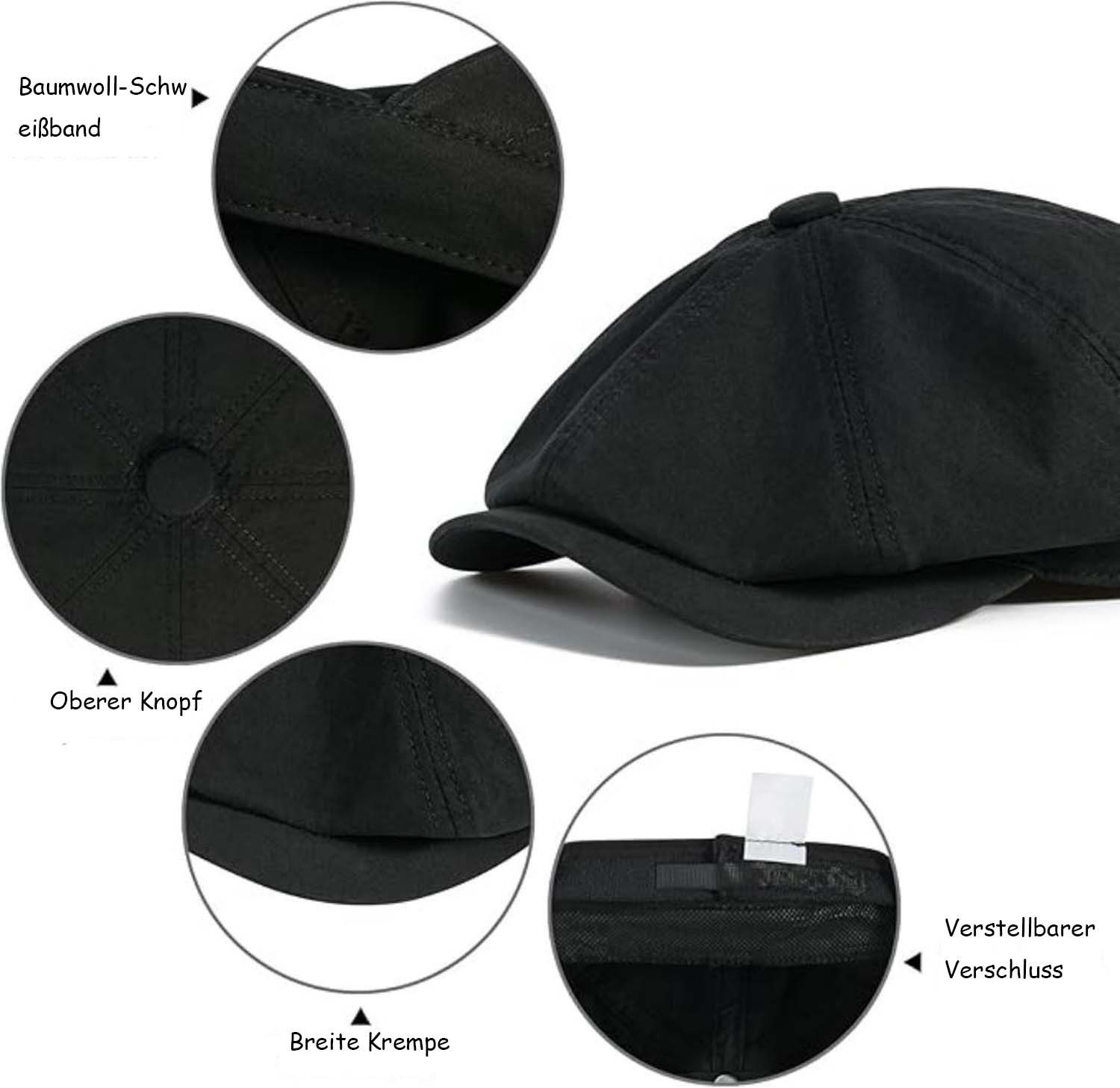 Zaewry Schirmmütze Herren Schiebermütze Damen Baumwolle Newsboy Cap