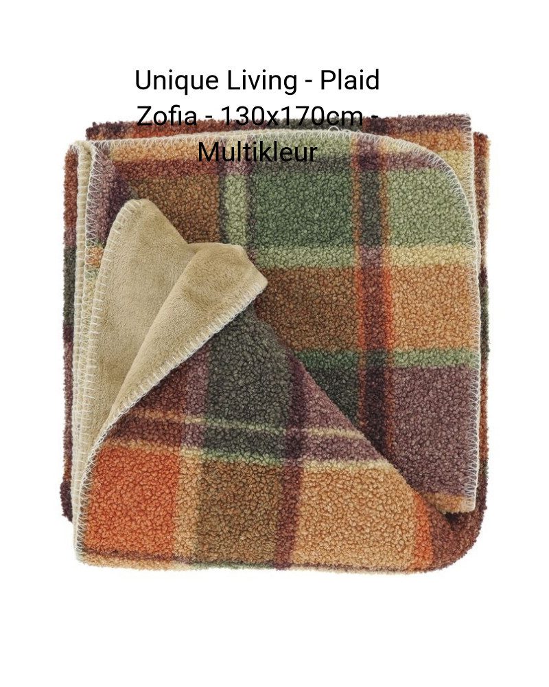 Plaid Unique Living Plaid Zofia Mehrfarbig 130x170 cm, UNIQUE Living