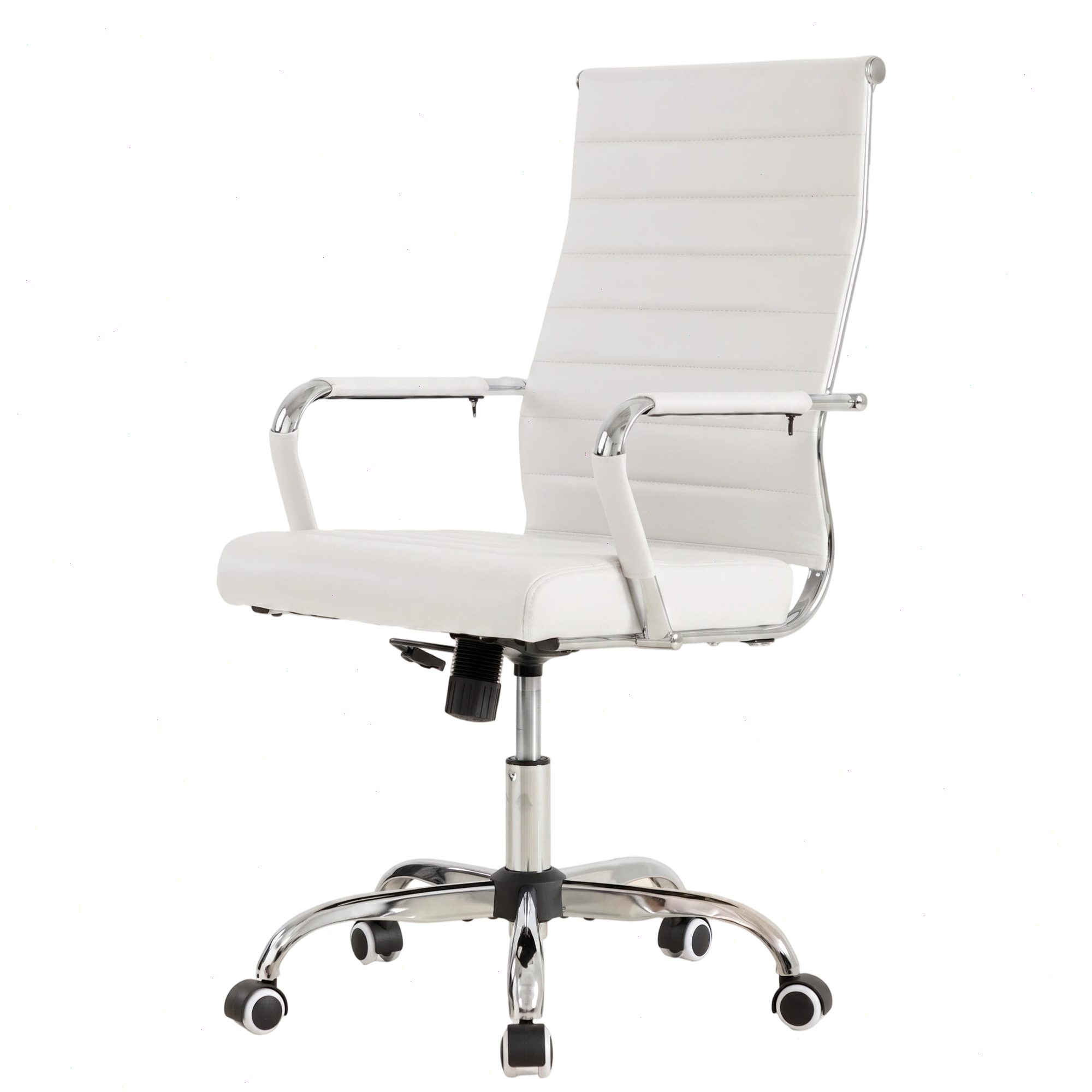 UEV Stuhl Schreibtischstuhl ergonomisch, Drehstuhl mit Rollen (Bis 150kg, Konferenzstühle, Büro-Gästestuhl), Höhenverstellbar,Wippfunktion,Metallrahmen,Gepolstert Kunststoff