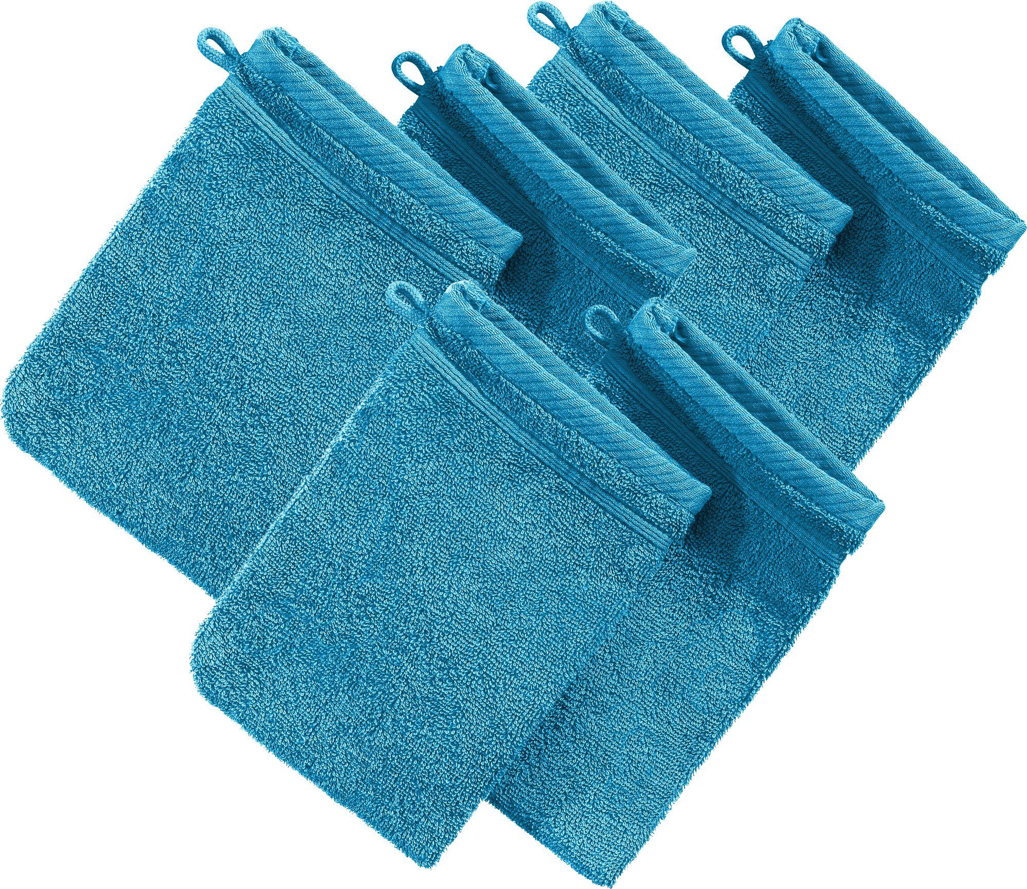 Erwin Müller Waschhandschuh Waschhandschuh "Heidelberg" 6er-Pack, Frottier, Walk-Frottier Uni