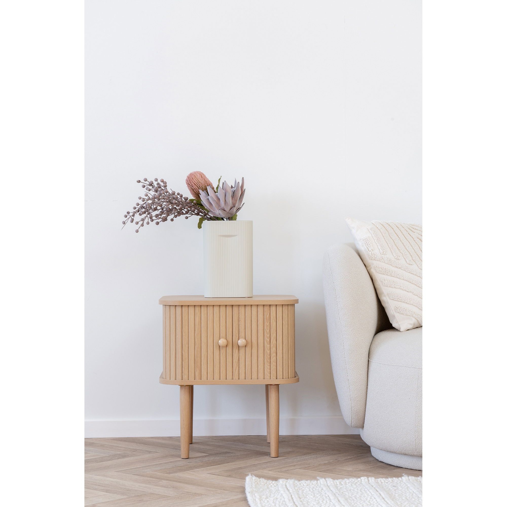 House Nordic Beistelltisch Jalousientüren, Eichefarbig, MDF günstig online kaufen