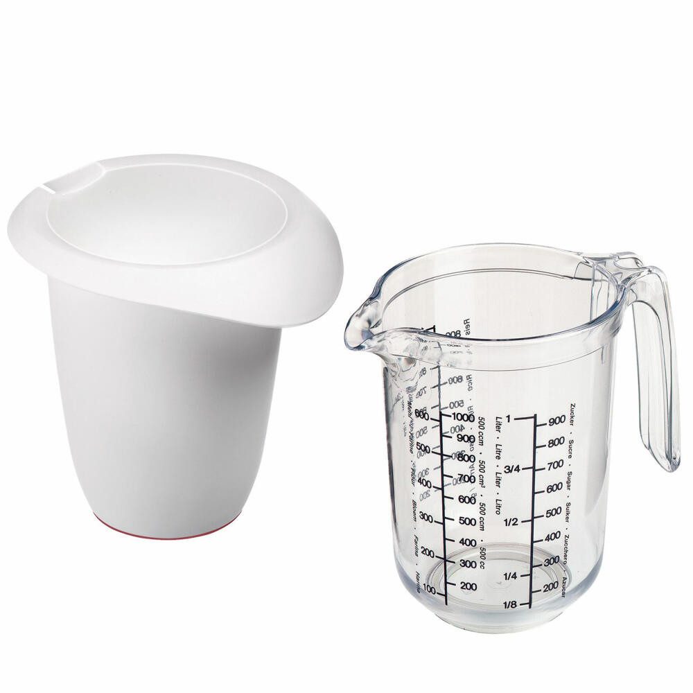 WESTMARK Messbecher Back-Set: 1 Quirltopf + 1 Messkanne mit Skala, Volumen: je 1 l, SAN, PP