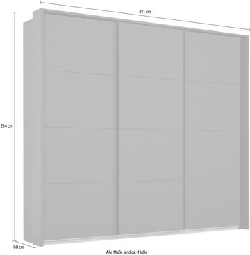 rauch Schwebetürenschrank Oteli mit Mittelspiegel und Passepartout optional mit Beleuchtung