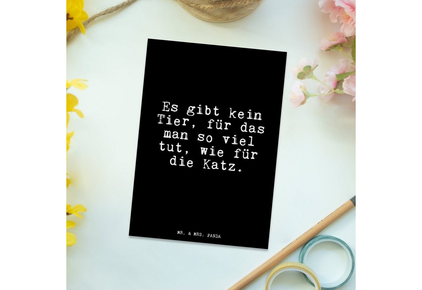 Thumbnail - Mr. & Mrs. Panda Postkarte Es gibt kein Tier,... - Schwarz - Geschenk, lustig, Zitate, Grußkarte, Glücksmomente teilen