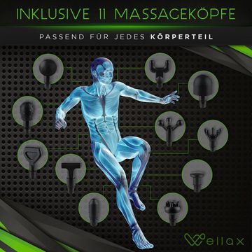 Wellax Massagepistole Wellax Massagepistole - Leistungsstarke Massage Gun mit 11 Köpfen