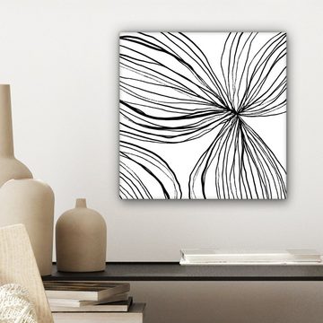 OneMillionCanvasses® Leinwandbild Kunst - Linien - Weiß - Schwarz, (1 St), Leinwand Bilder für Wohnzimmer Schlafzimmer, 20x20 cm