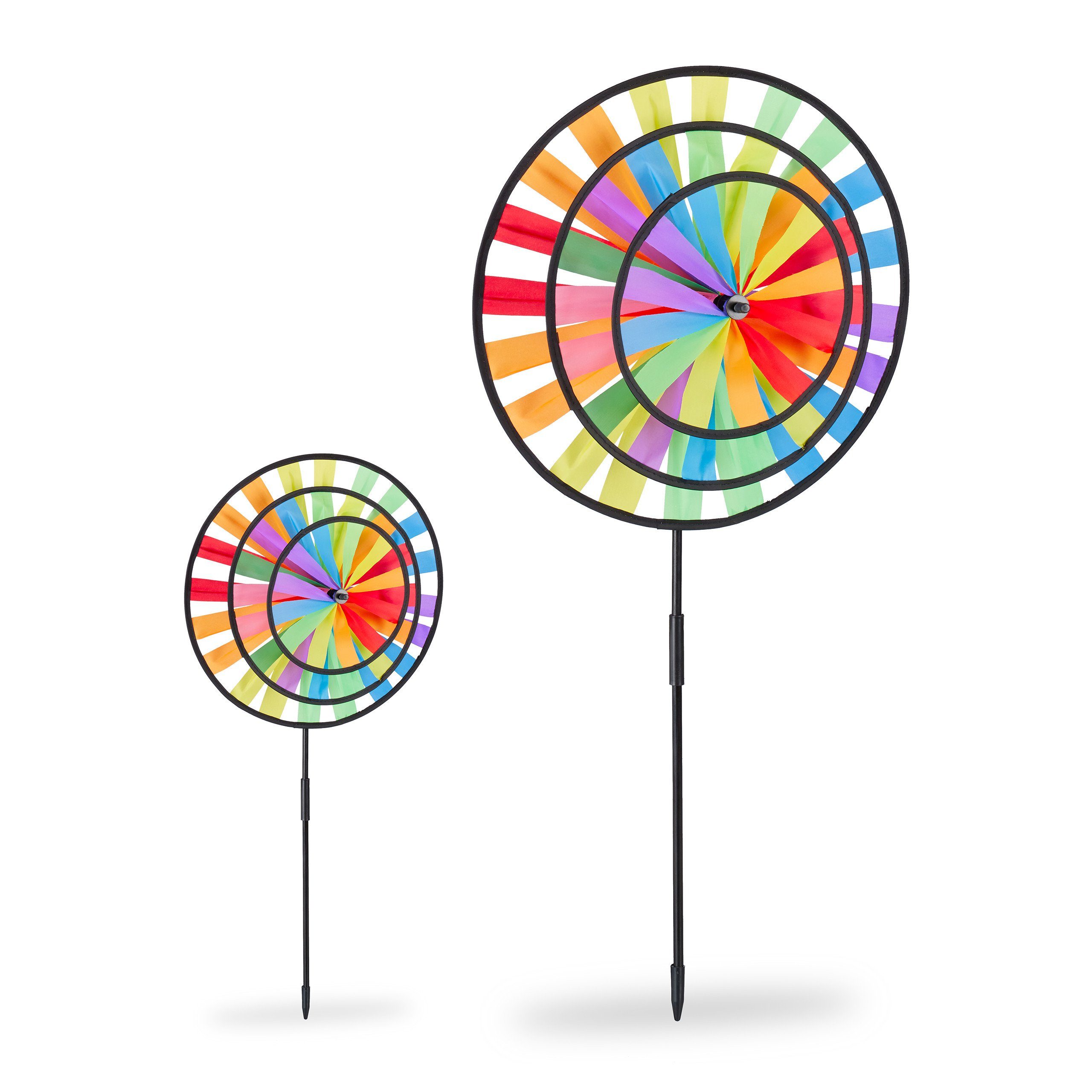 Windrad 2 x Windrad Regenbogen