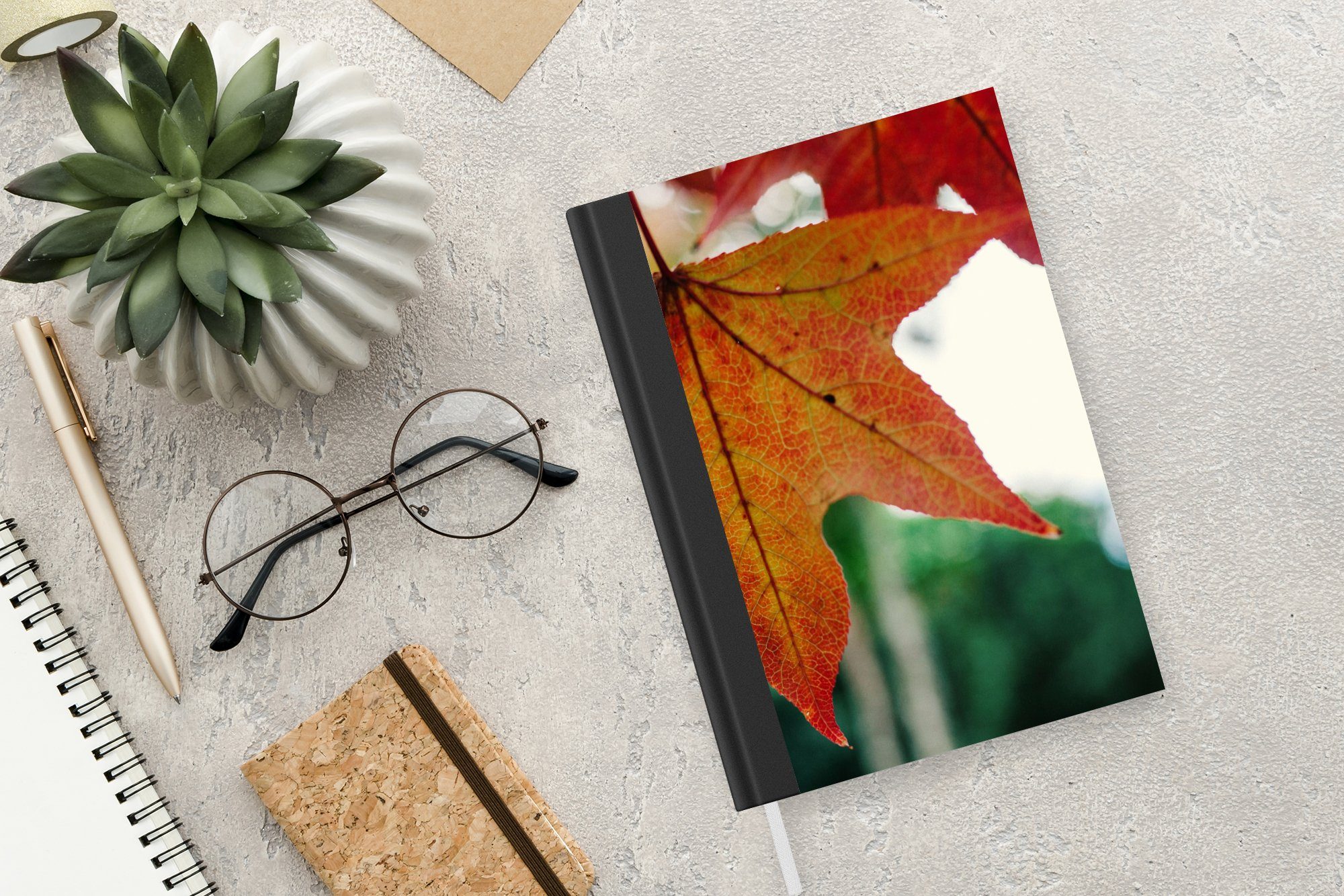 Herbst Haushaltsbuch A5, Landleben Merkzettel, Journal, Seiten, - - 98 Notizbuch Tagebuch, Blätter Jahreszeiten - Notizheft, - MuchoWow Landleben,