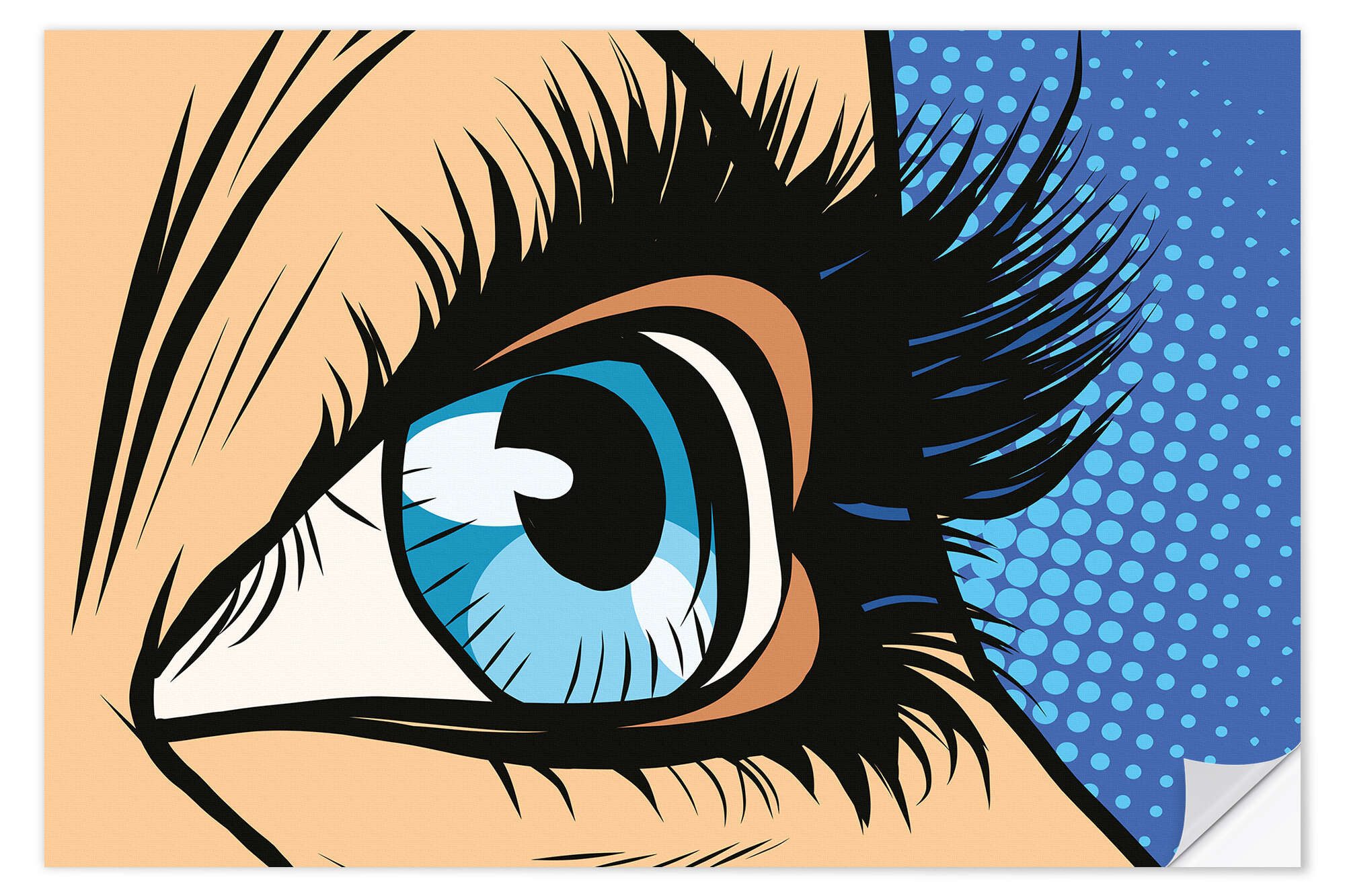 Posterlounge Wandfolie Editors Choice, blaues Auge, Illustration