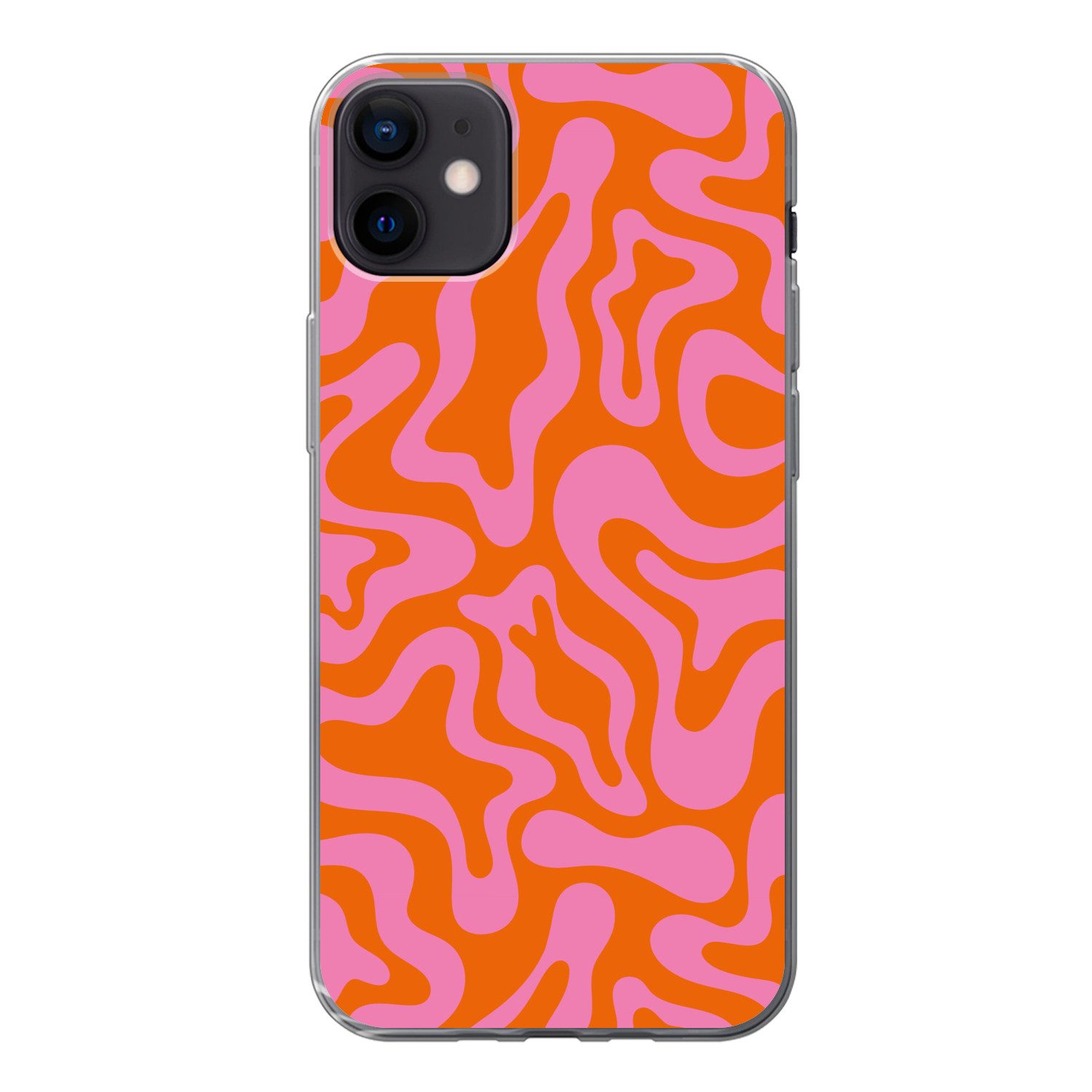 Handyhülle für Apple iPhone 12 mini Muster - Rosa - Orange - Abstrakt - Modern