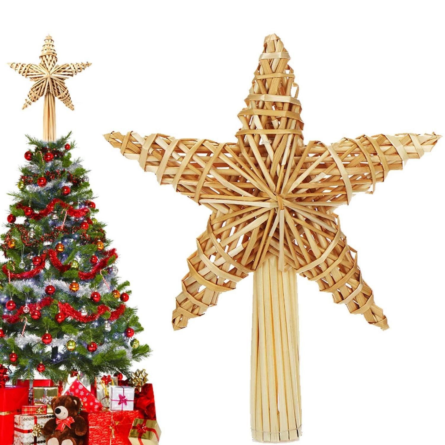 LuxusKollektion Christbaumspitze Strohstern Baumspitze Weihnachten