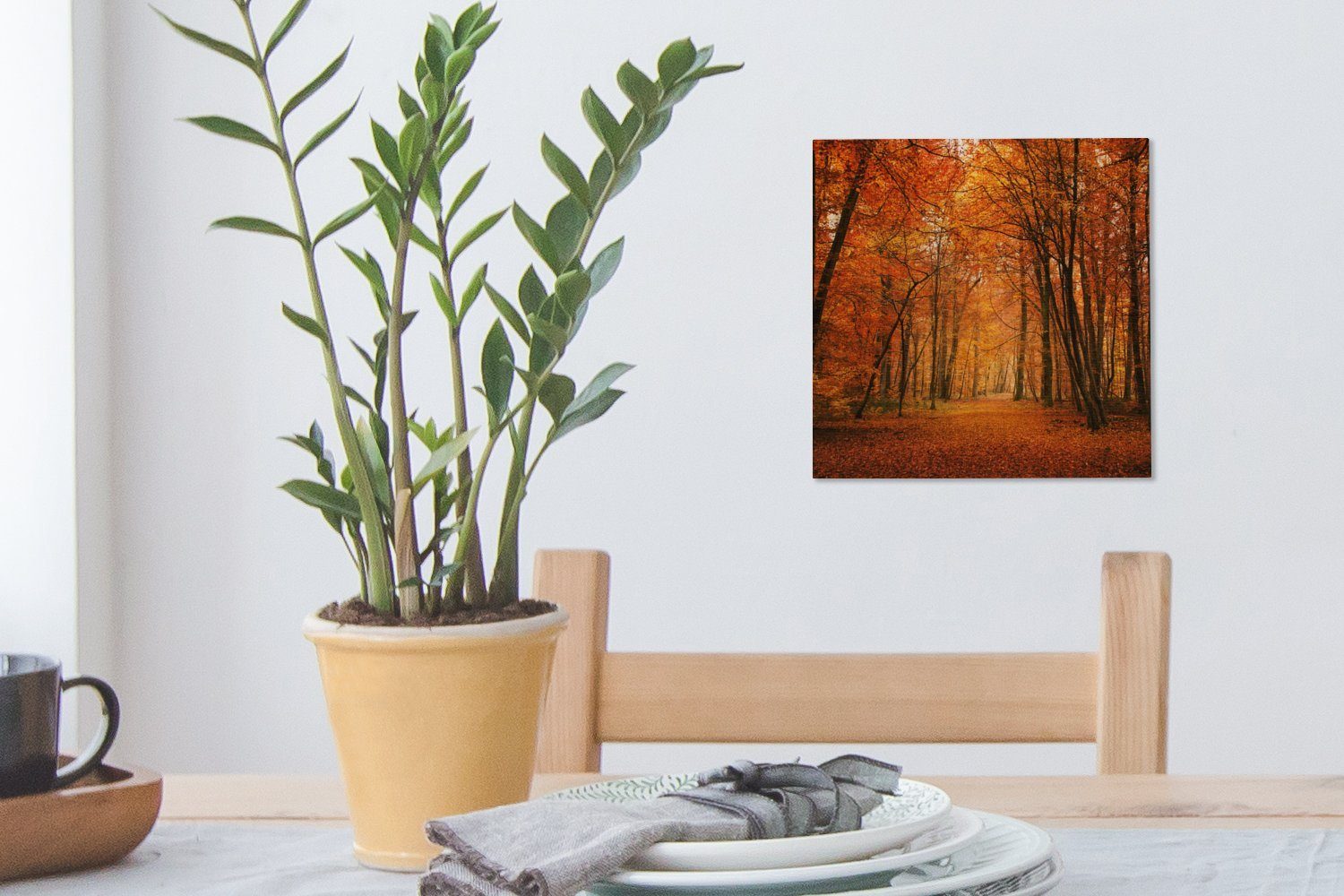 OneMillionCanvasses® mit Wohnzimmer Herbstfarben, Schlafzimmer Wald Ein für (1 Leinwand Leinwandbild St), Bilder