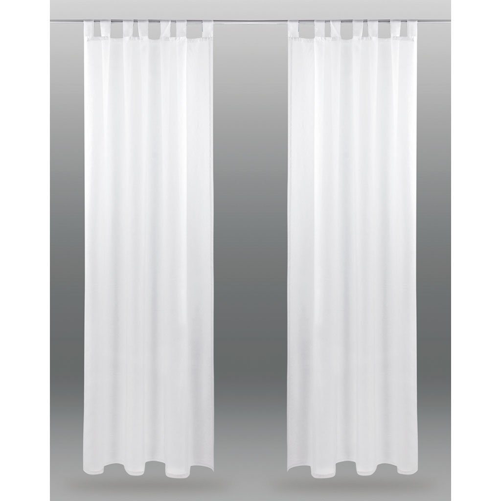 Vorhang, Bestlivings, Schlaufen (2 St), transparent, Voile, Gardinenset "Transparent", 2 Schlaufenschals Weiß