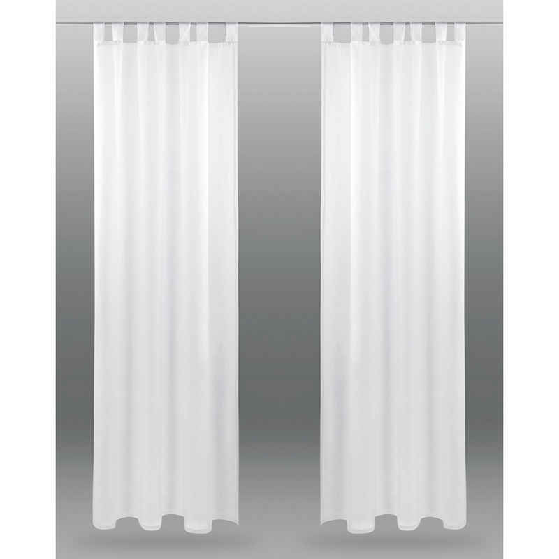 Vorhang, Bestlivings, Schlaufen (2 St), transparent, Voile, Gardinenset "Transparent", 2 Schlaufenschals