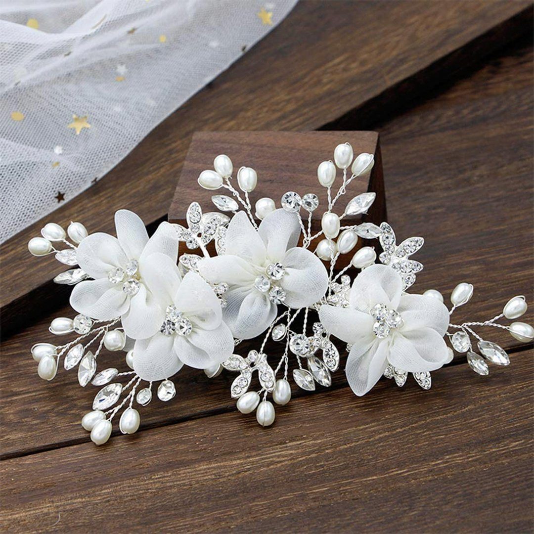 SOTOR Haarklammer Blume Braut Exquisite Seite 1-tlg. Haarschmuck, Kopfschmuck Perle Haarspangen
