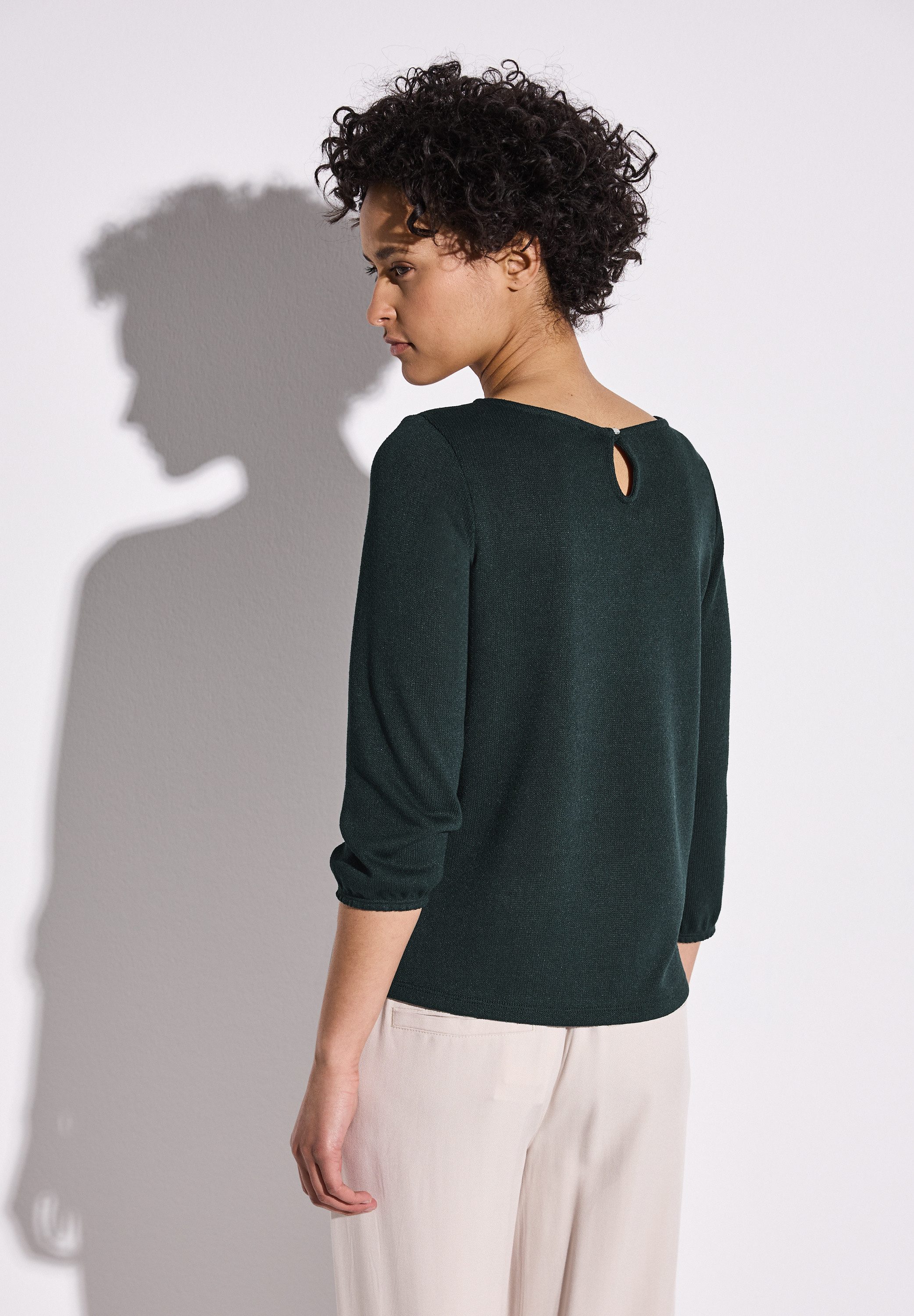 STREET ONE 3/4-Arm-Shirt mit kleinem Cut-Out günstig online kaufen