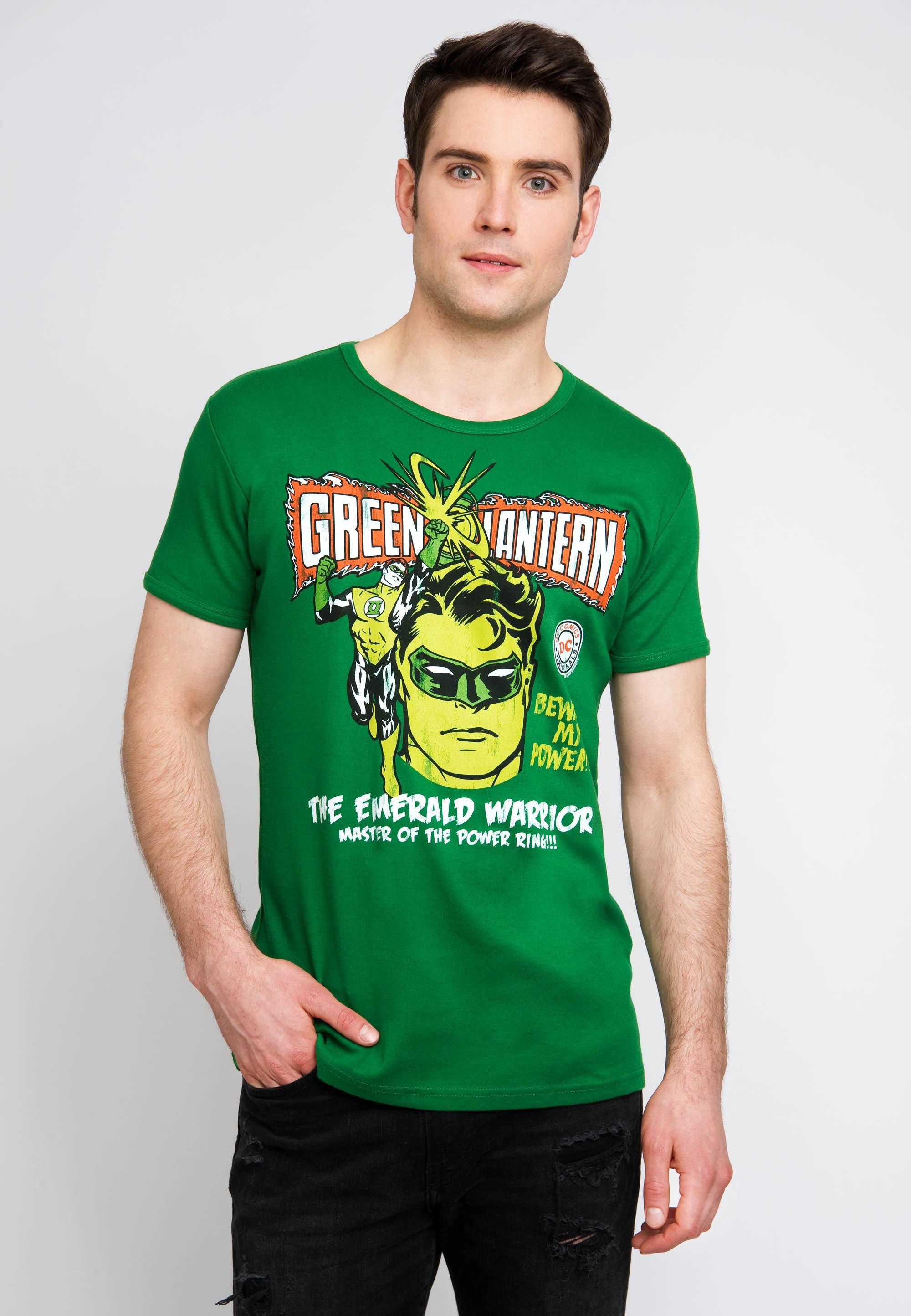 mit T-Shirt klassichem Lantern Power LOGOSHIRT Green Heldenmotiv grün
