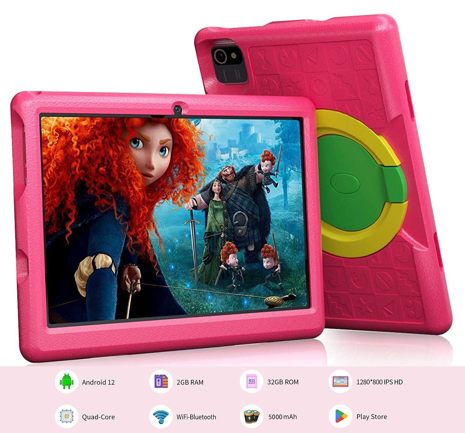GB, (10", PINK Happybe Display) 32 12, KT1006 großes Tablet Android Kinder