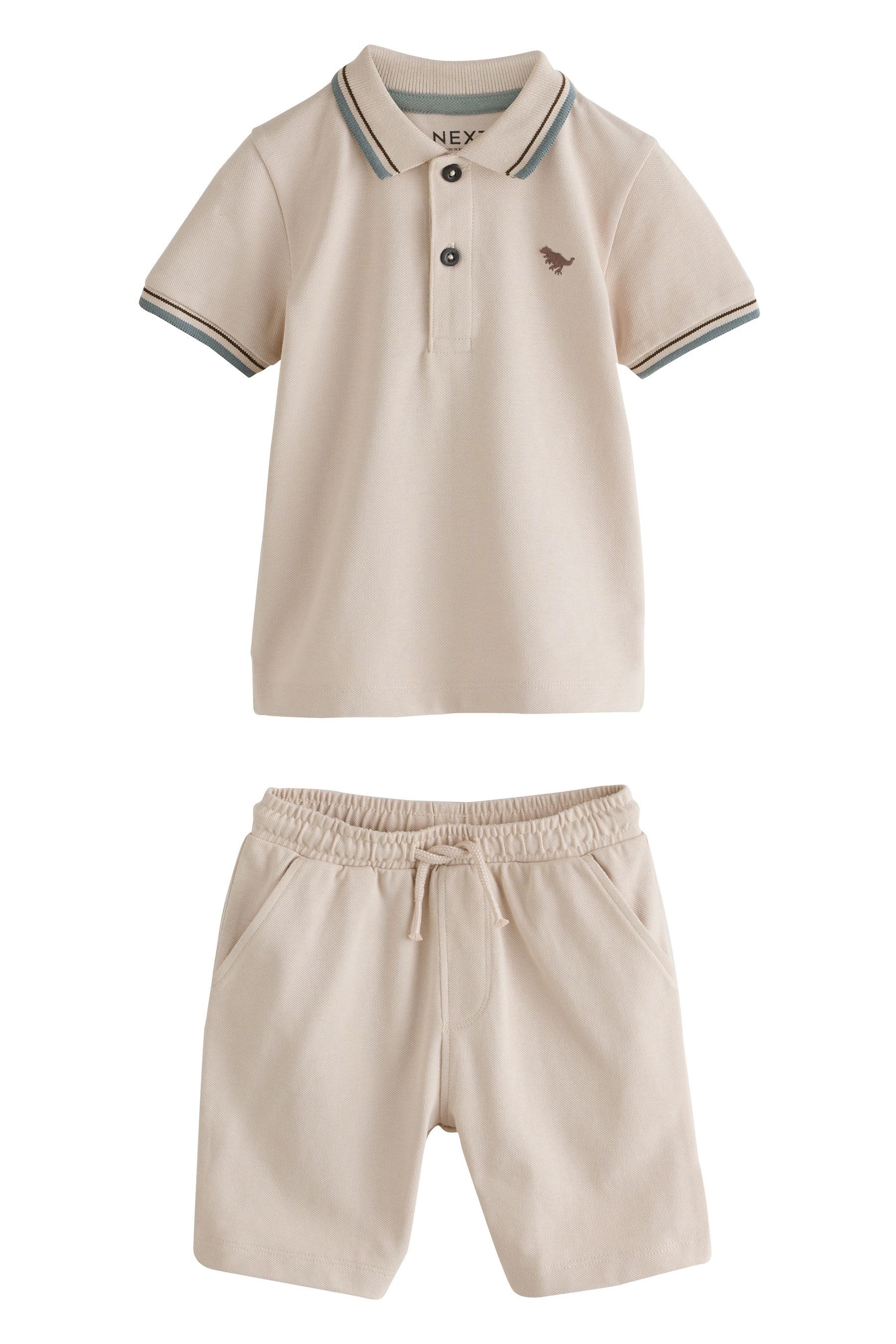 Shirt & Shorts Kurzärmeliges Poloshirt und Shorts aus Baumwolle