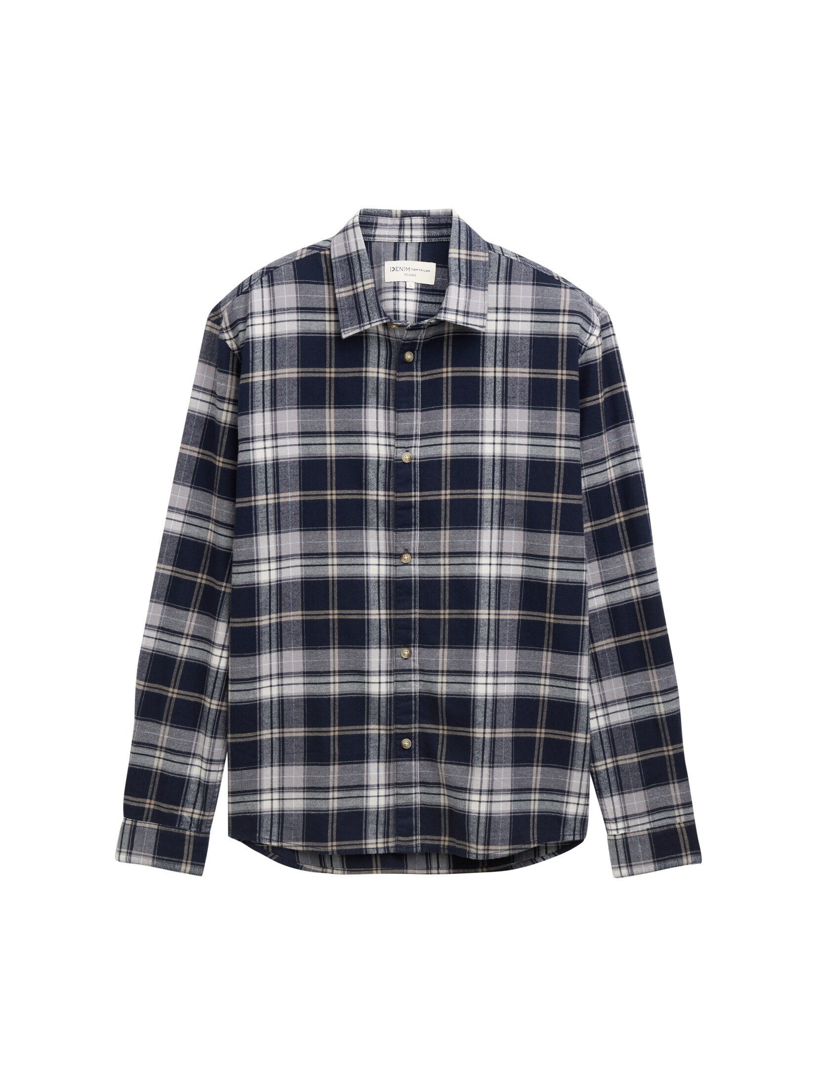 TOM TAILOR Denim Langarmhemd Blusen & Shirts Relaxed Fit Hemd mit Karomuste günstig online kaufen